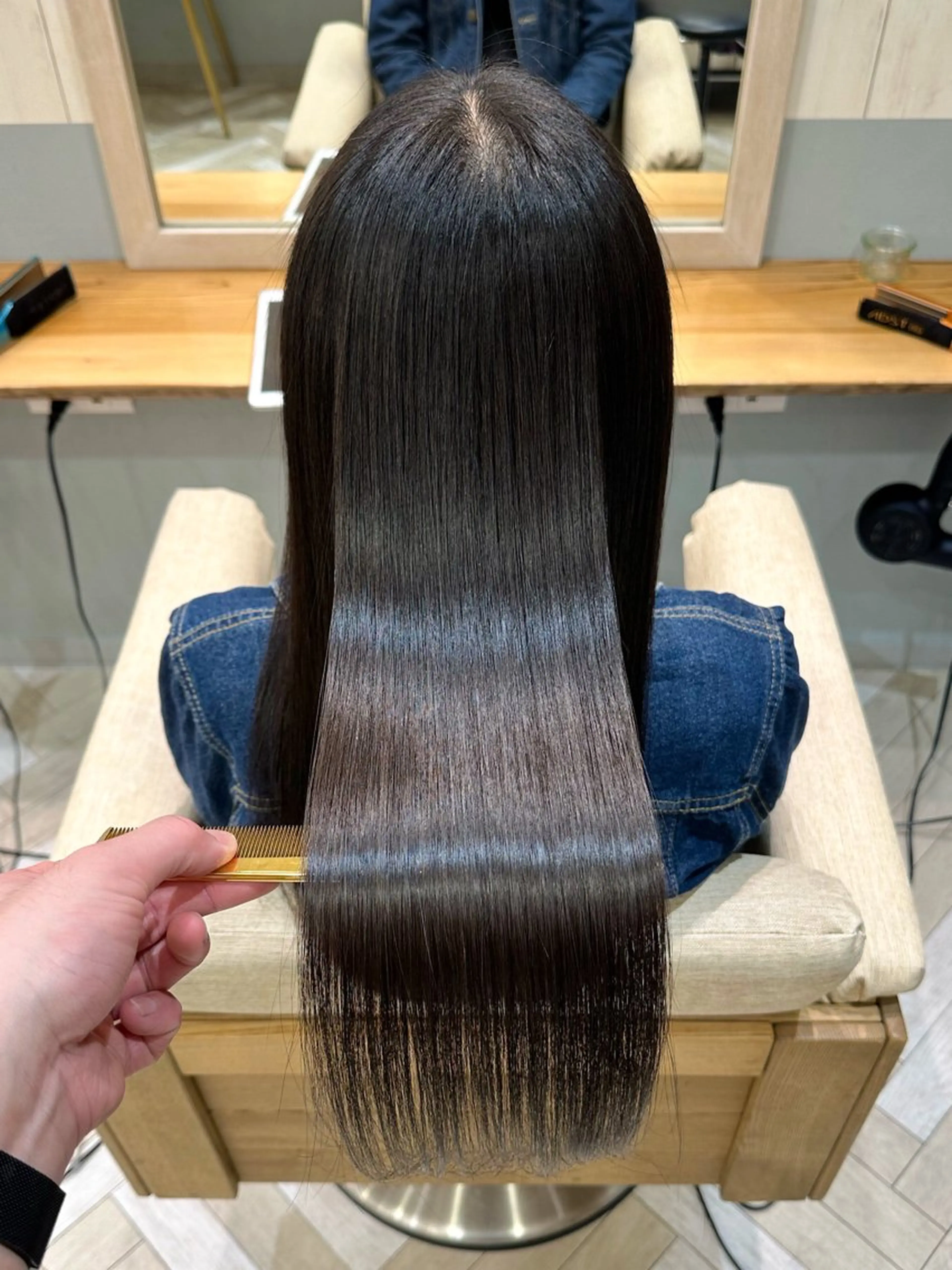 セミロング カット 縮毛矯正 トリートメント 新宿/髪質改善/ボブ 韓国レイヤー大重聖斗のヘアスタイル