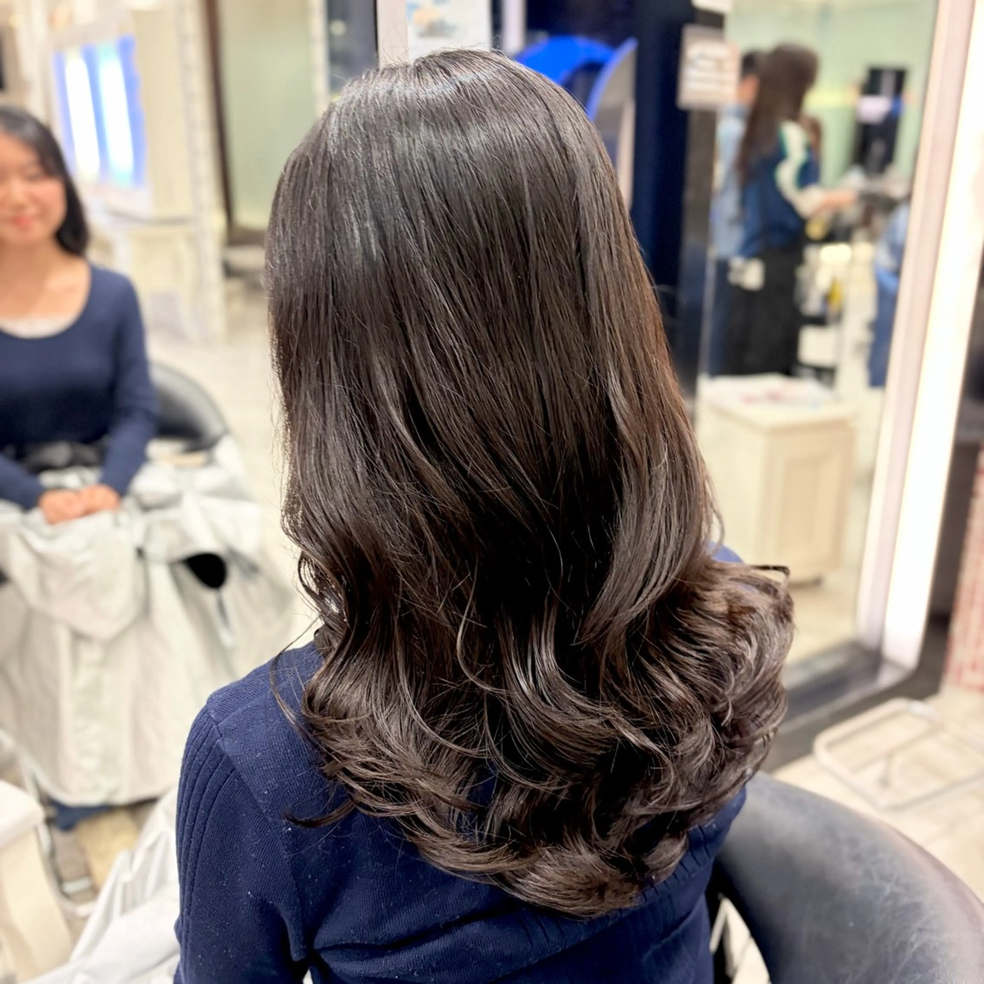 セミロング パーマ セミロングパーマ 韓国風ヘア デジタルパーマ カット パーマ 🌸銀座No.1パー マ🌸いでいあやのヘアスタイル