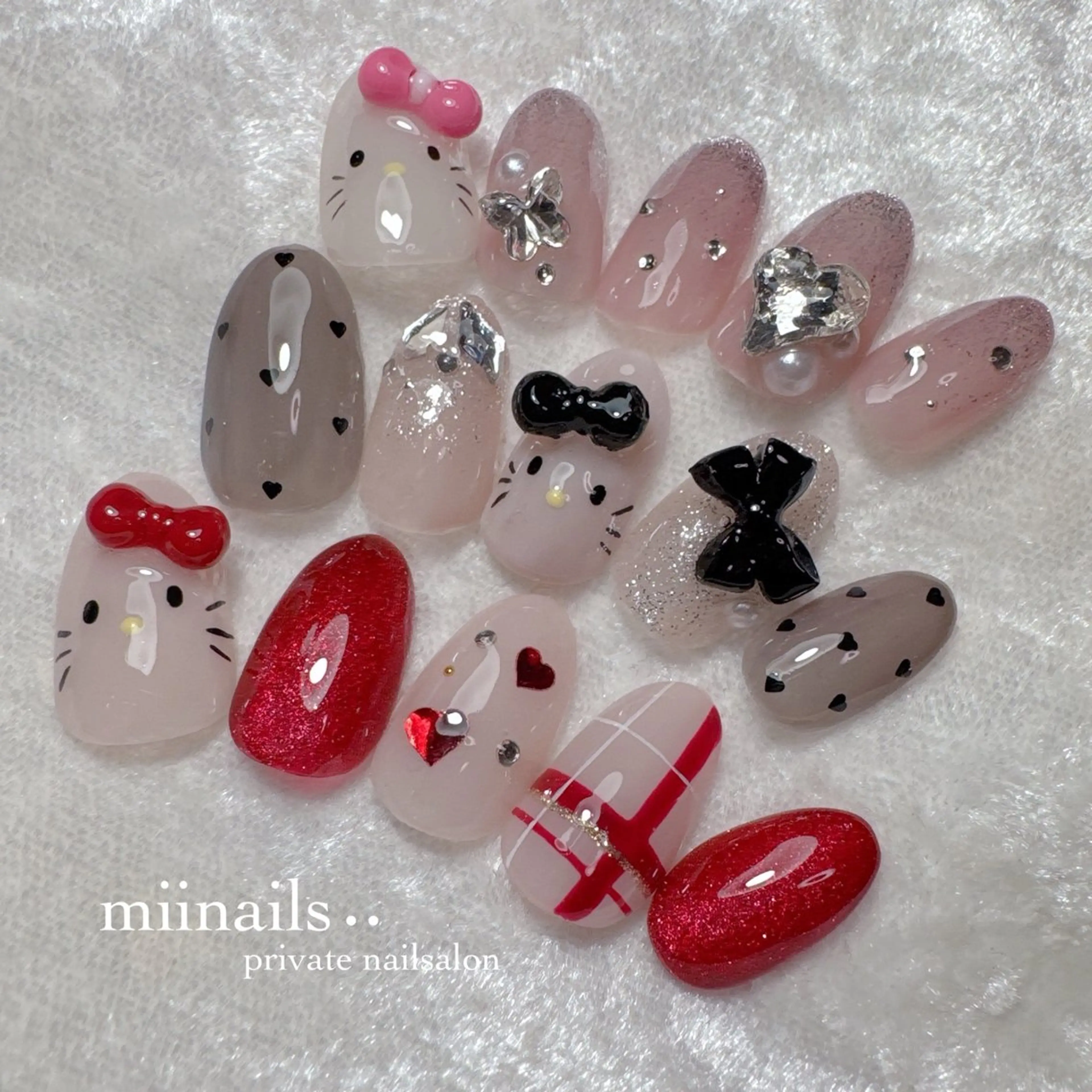 ネイル 韓国ネイル マグネットネイル ワンホンネイル ハンドネイル nailsalon miinailsのネイルデザイン