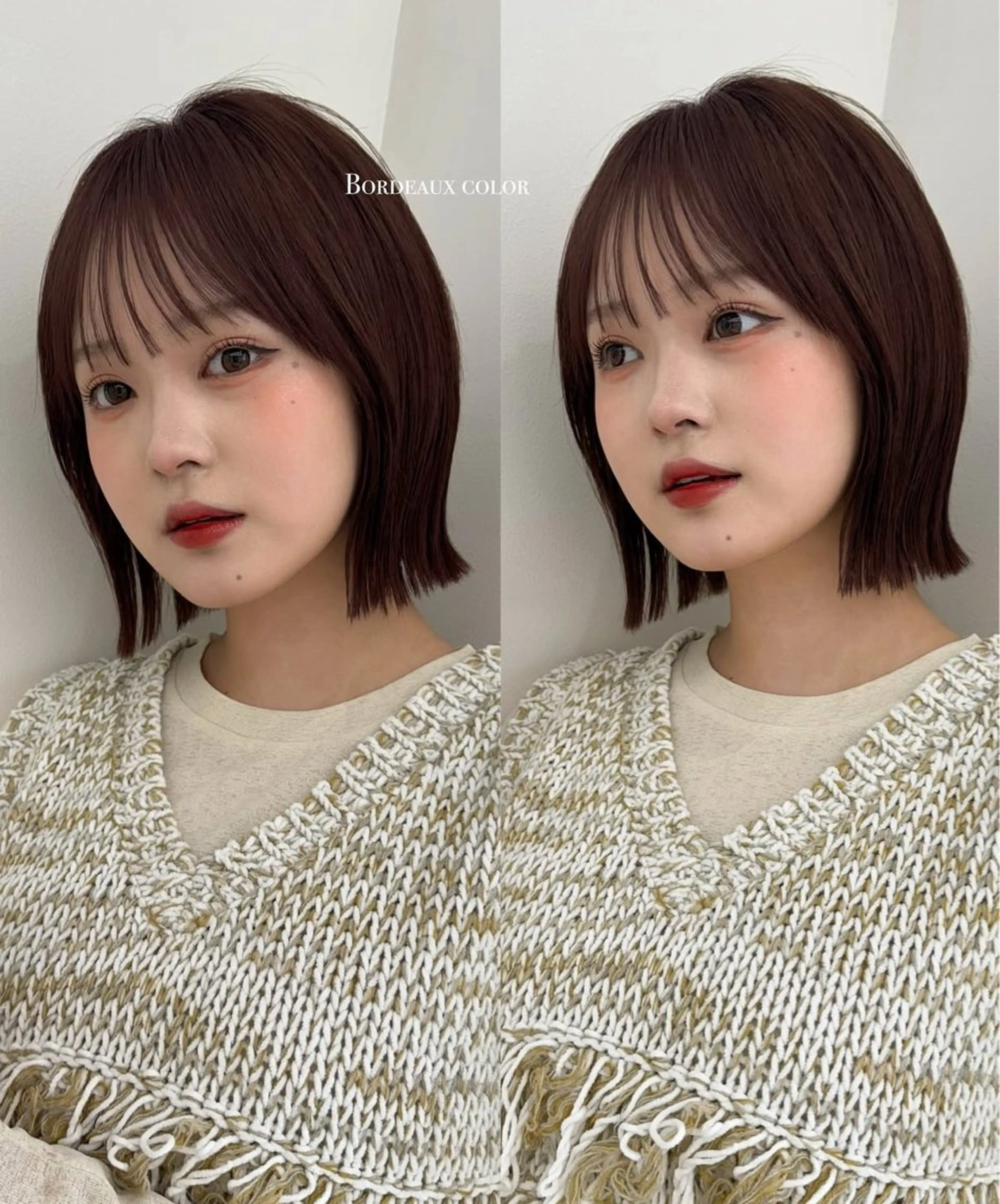 ミディアム カット おしゃれボブ/暖色 カラー🧶いろはのヘアスタイル