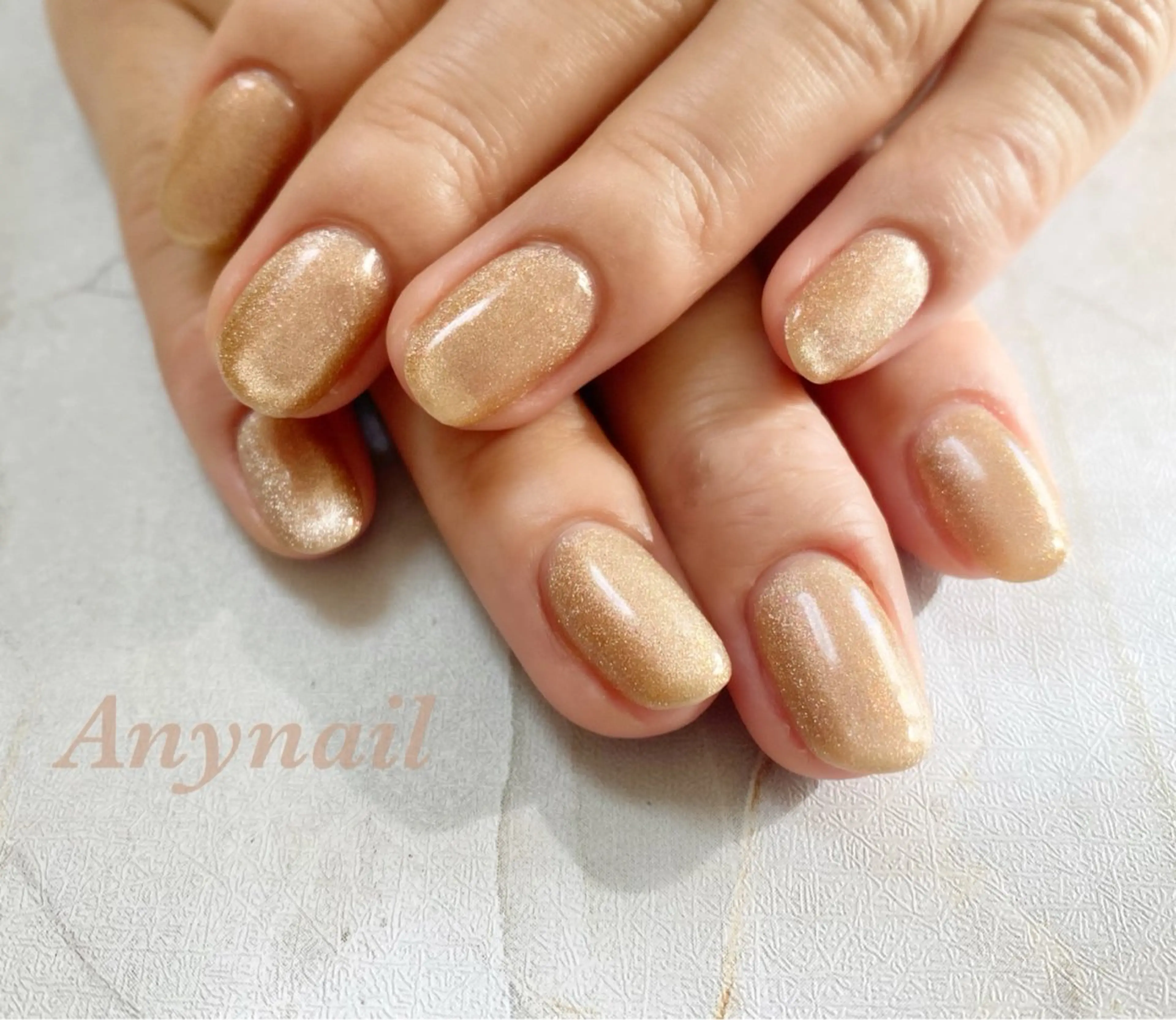 ネイル ブルー マグネットネイル オフィスネイル ワンカラーネイル ハンドネイル 岩澤 恵子のネイルデザイン