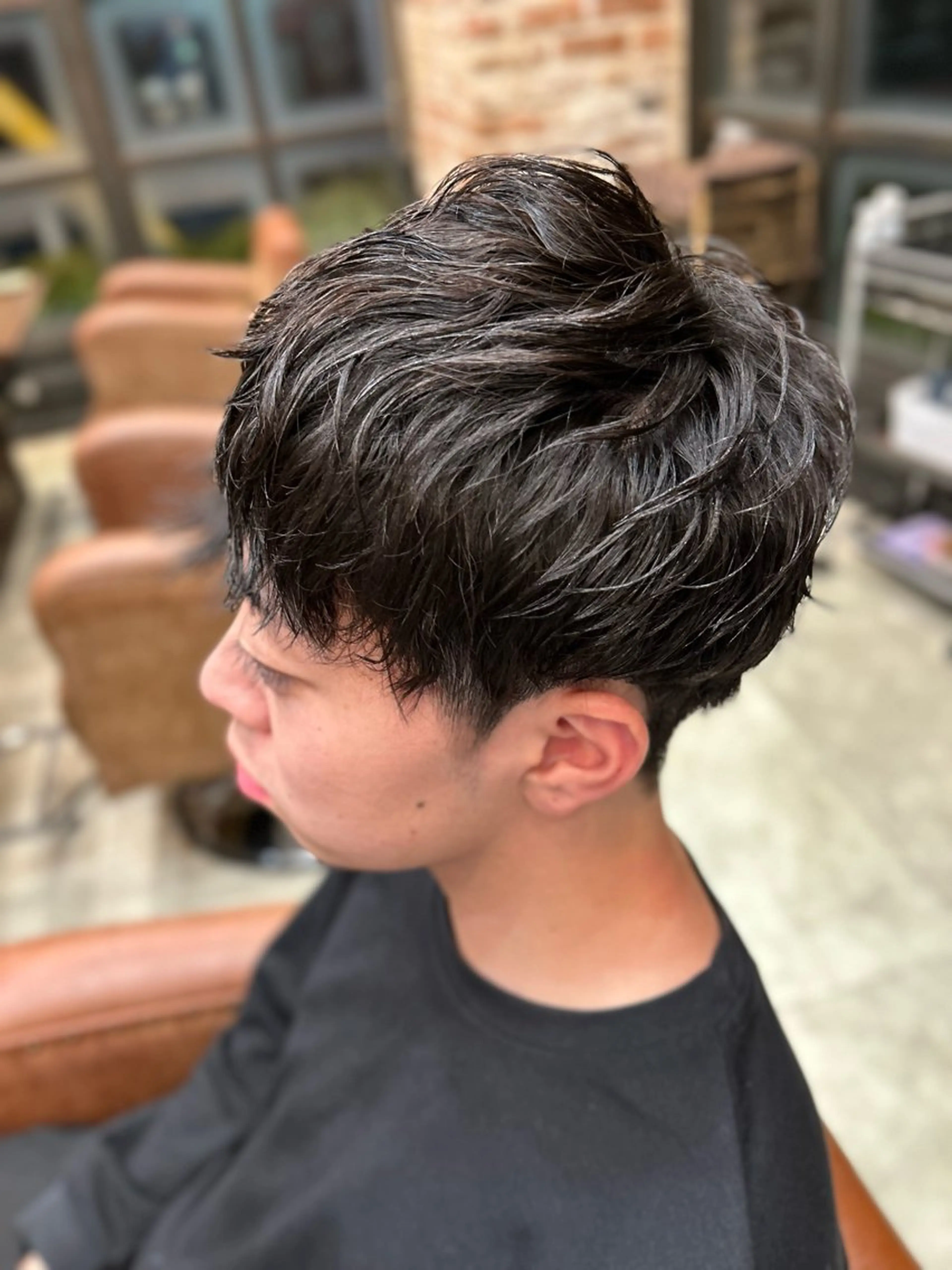 ショート パーマ メンズ 師岡 祐輔のヘアスタイル