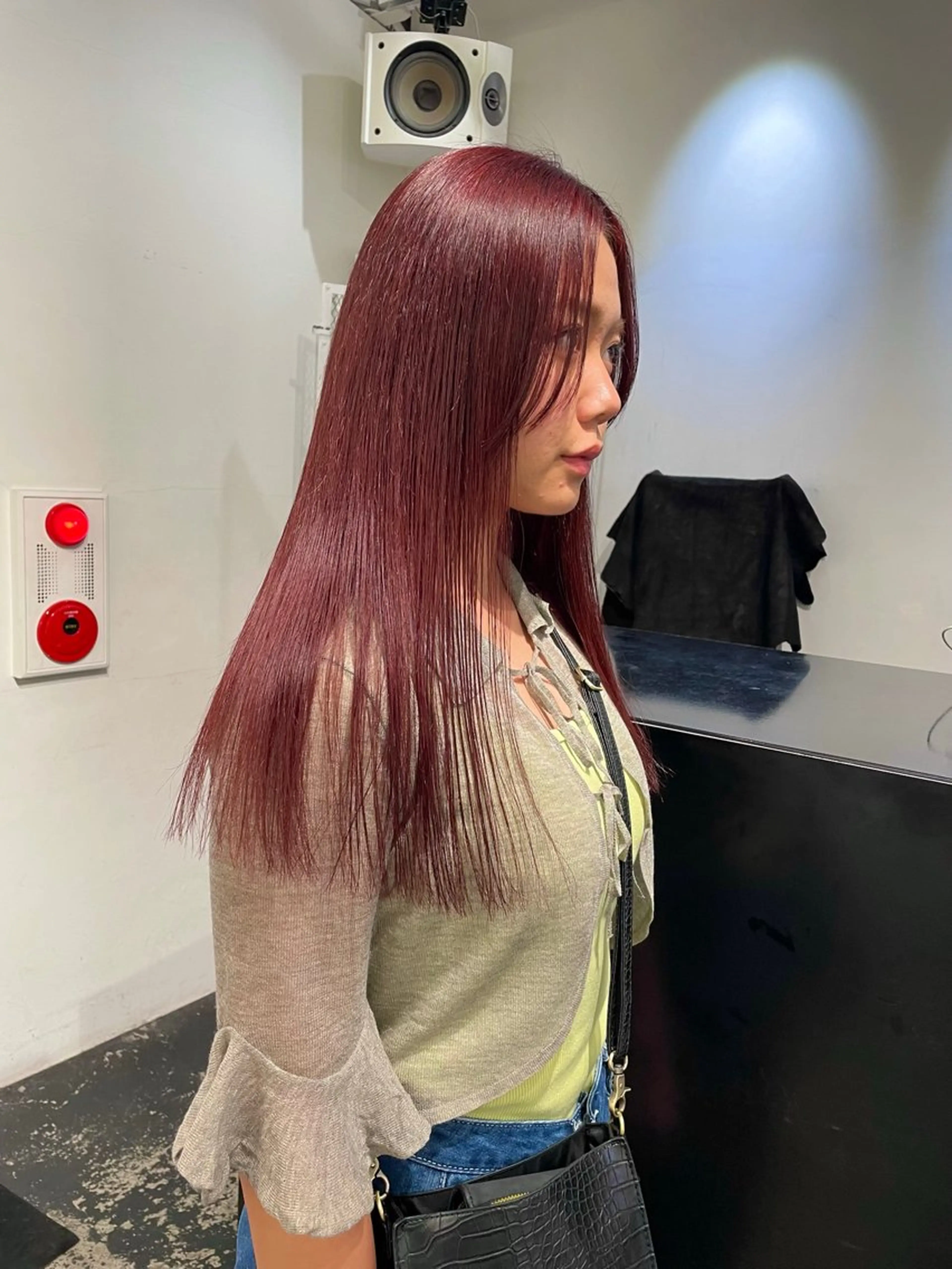 ロング カラー ヘアアレンジ ブリーチ ボルドーカラー レッドカラー ヘアカラー トリートメント 艶ハイトーン/ヘア アレンジAYAKAのヘアスタイル