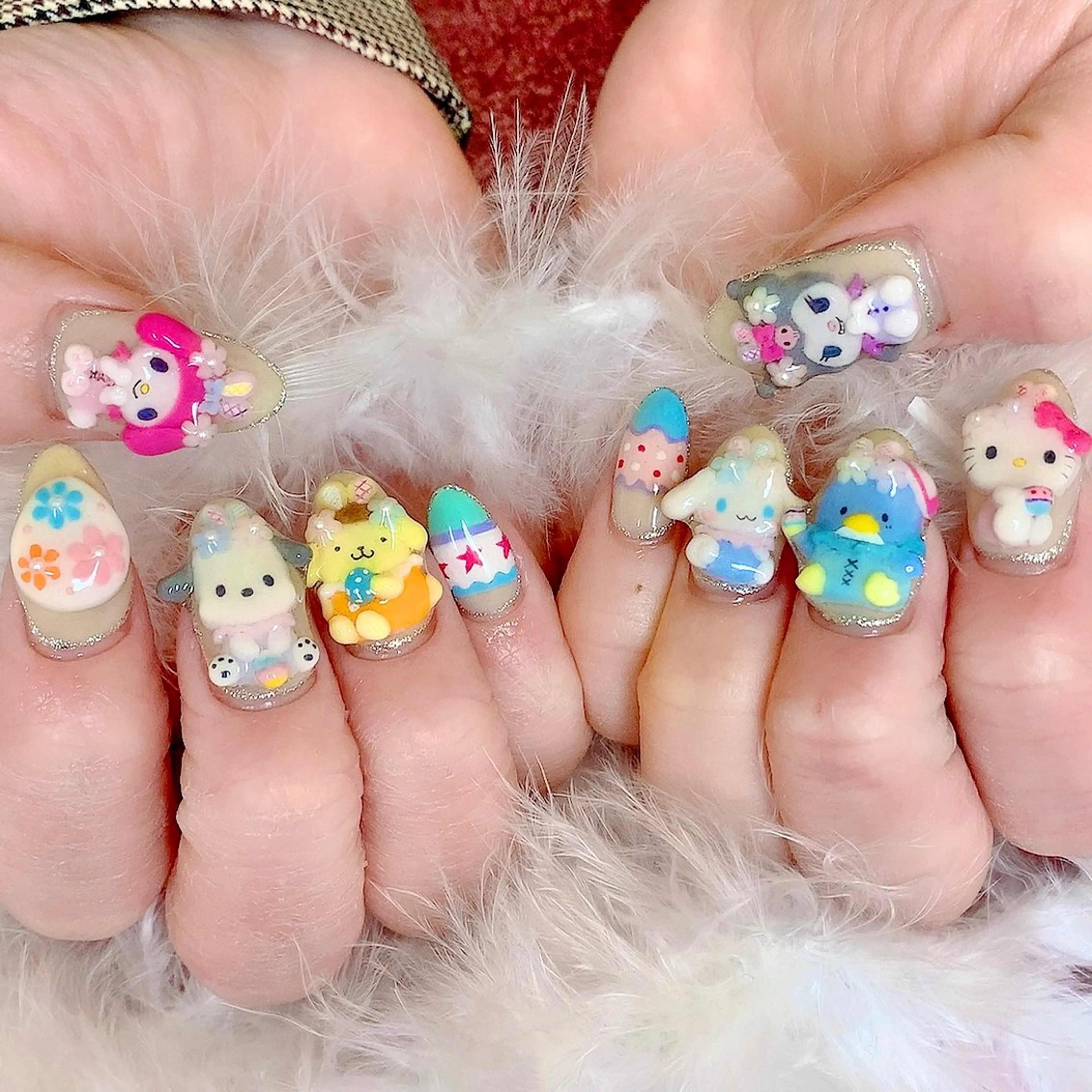 ネイル アートネイル キラキラネイル 韓国ネイル 持ち込み ストーンネイル シェアサロンLei.g(レイジー)所属・3Dアートネイル💗 都築レナのネイルデザイン