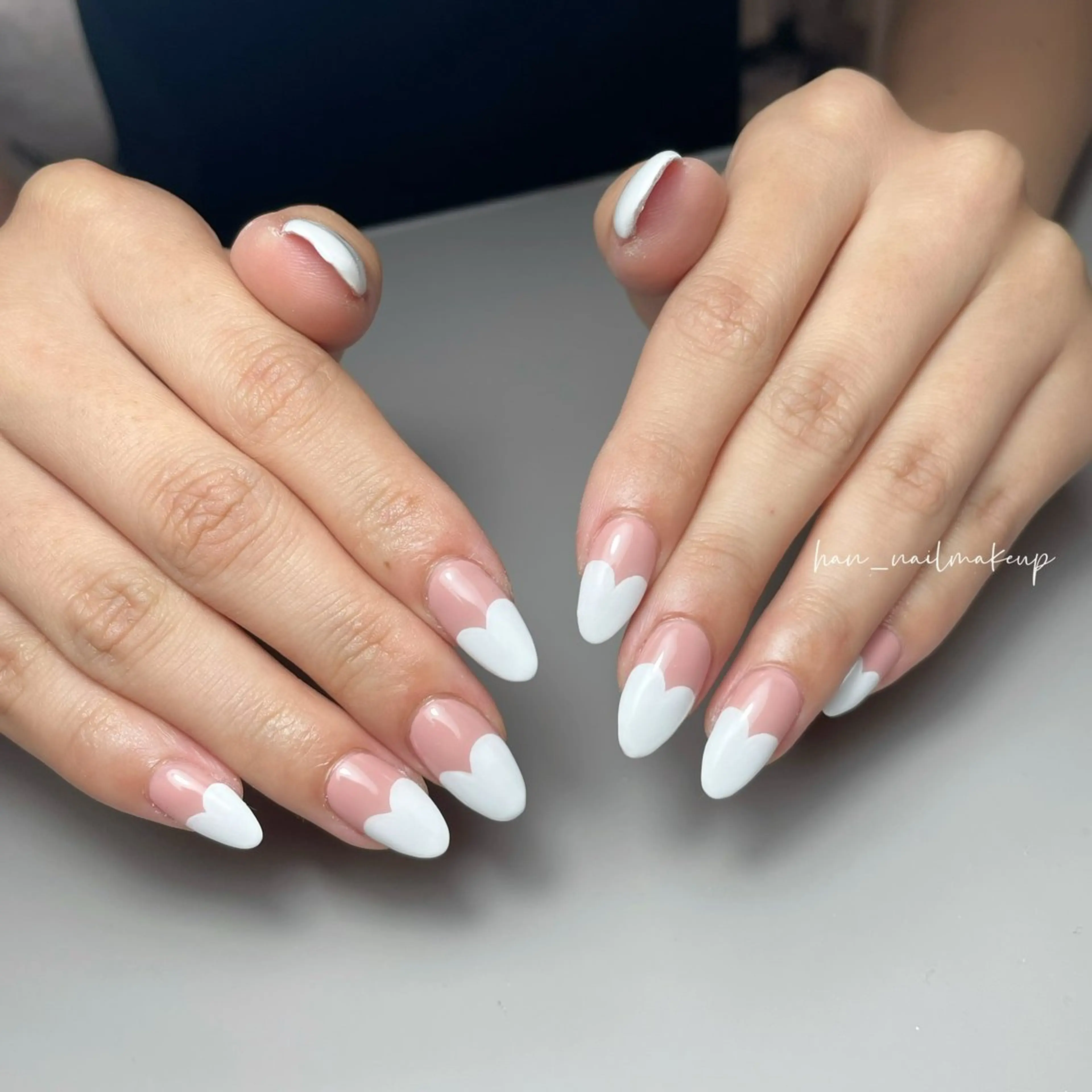 ネイル フレンチネイル ハート ハンドネイル Himari Nail Salonのネイルデザイン