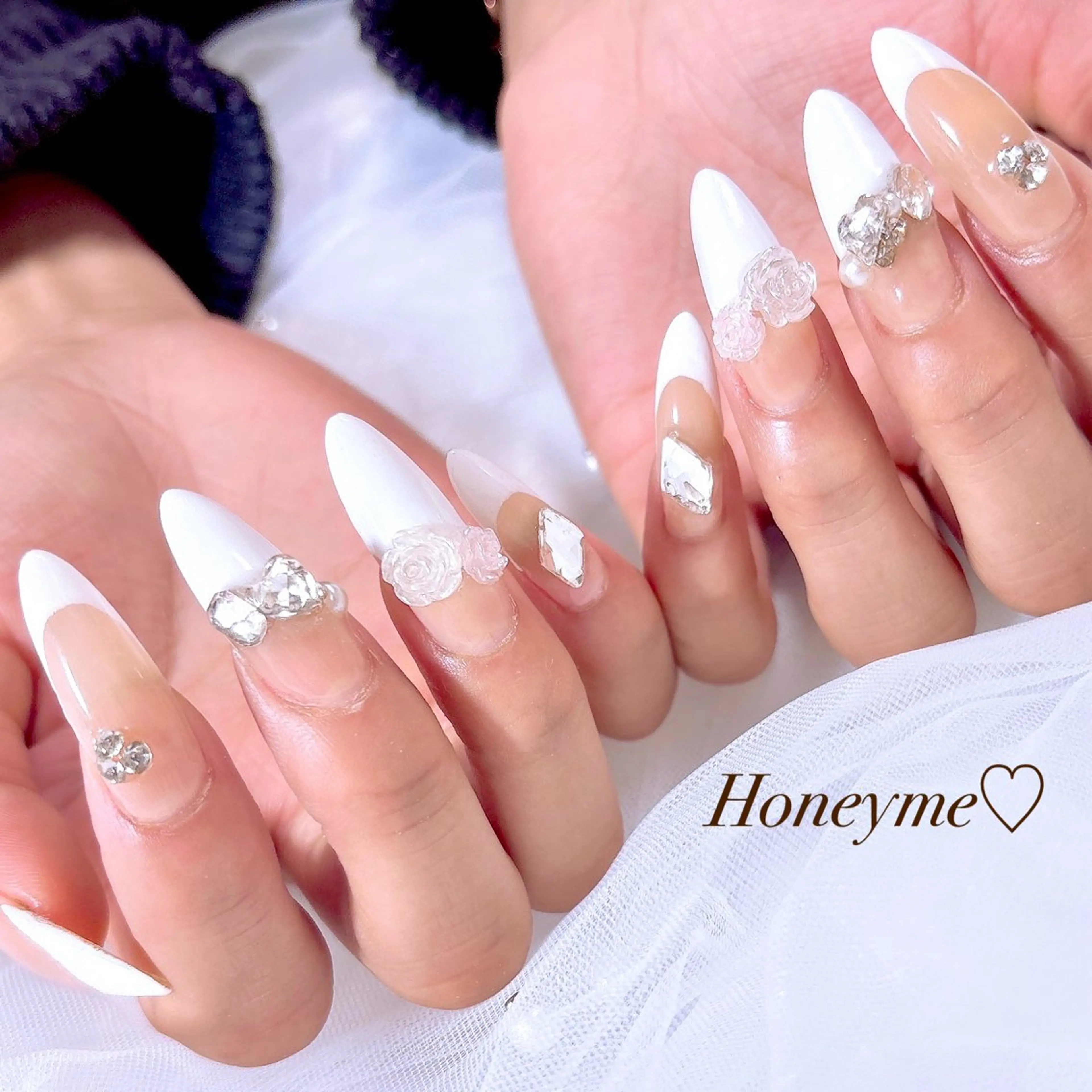 クリアベースにフレンチ❁⃘*.゚オフケア込みの写真