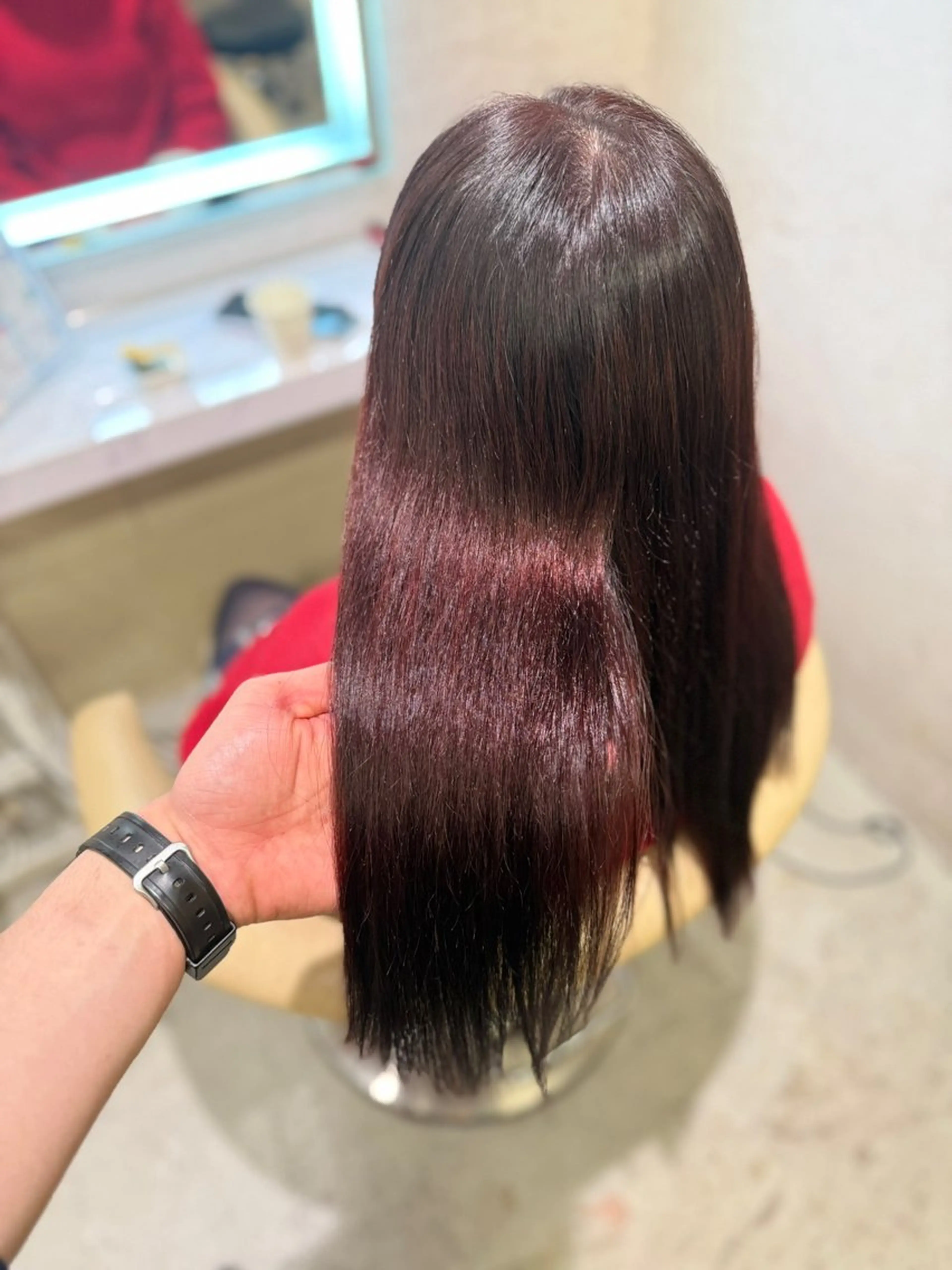 セミロング カラー アディクシーカラー ブリーチ ケアカラー ブリーチなしカラー レッドカラー ヘアカラー トリートメント 🔥ユウト🔥メンズ 特化/赤み消しカラーのヘアスタイル