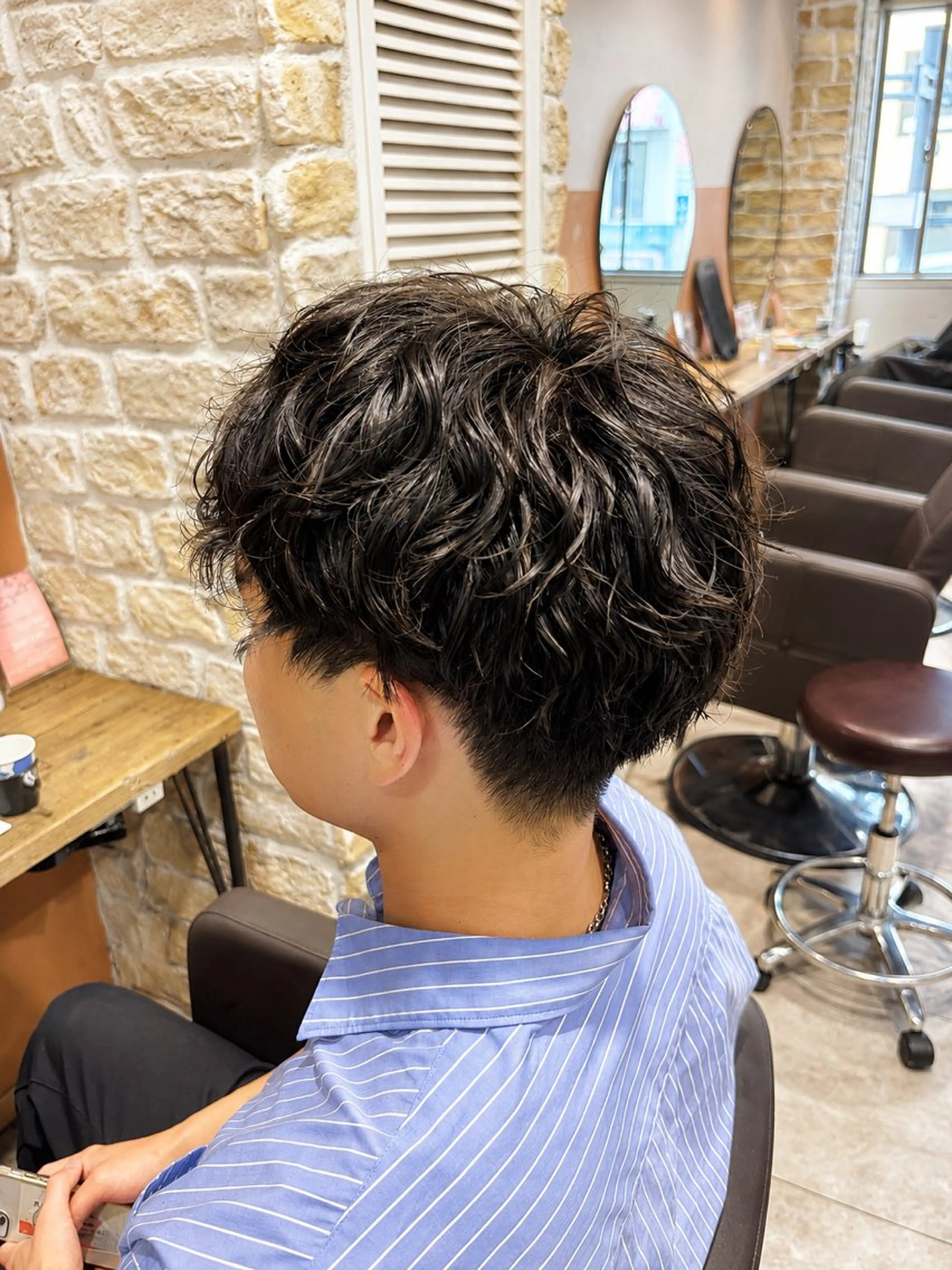 パーマ メンズ センターパート マッシュ メンズパーマ ニュアンスパーマ カット パーマ メンズパーマ ほしのはすみのヘアスタイル