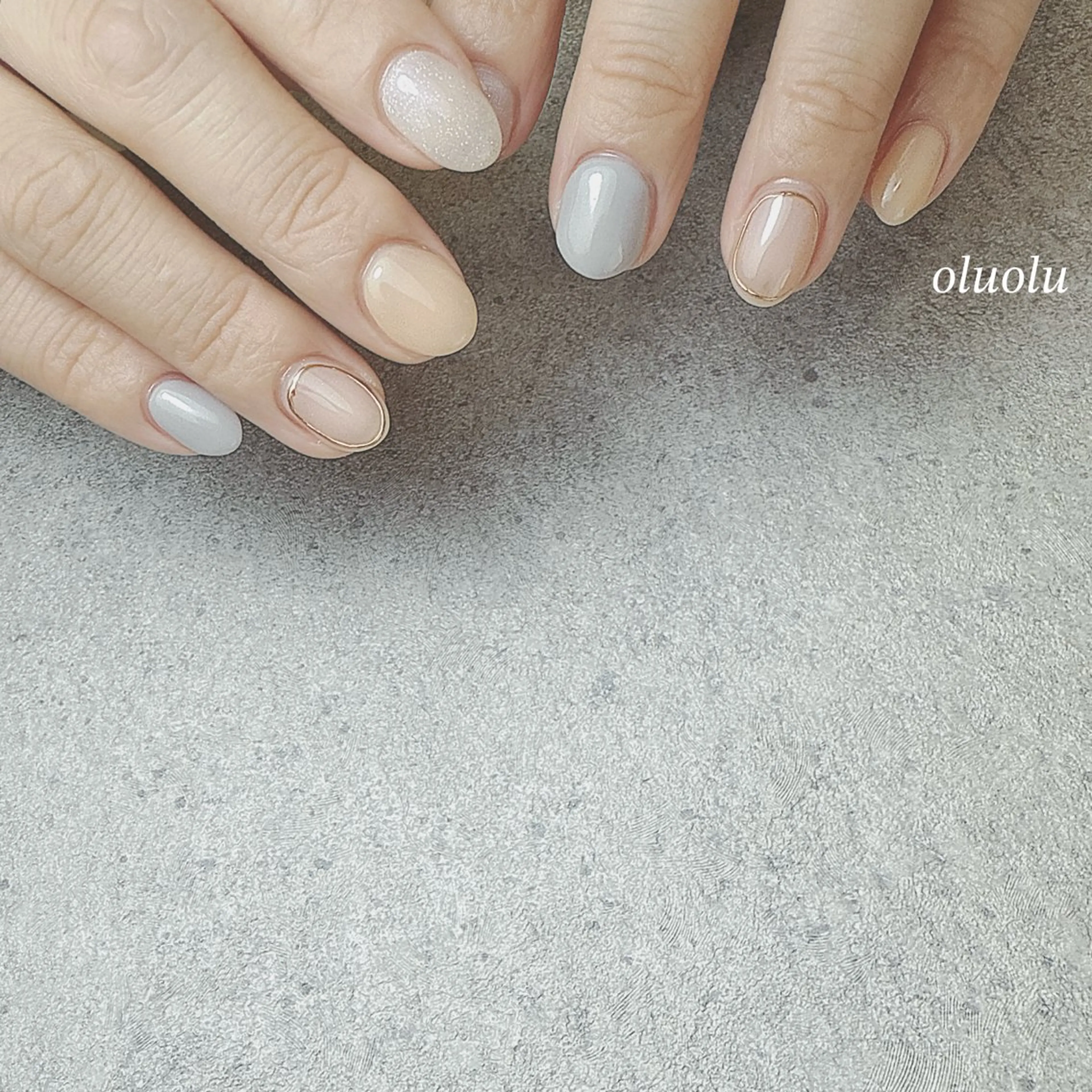 ネイル アートネイル フットネイル ミラーネイル パステルネイル シンプルネイル 大村 紬華のネイルデザイン