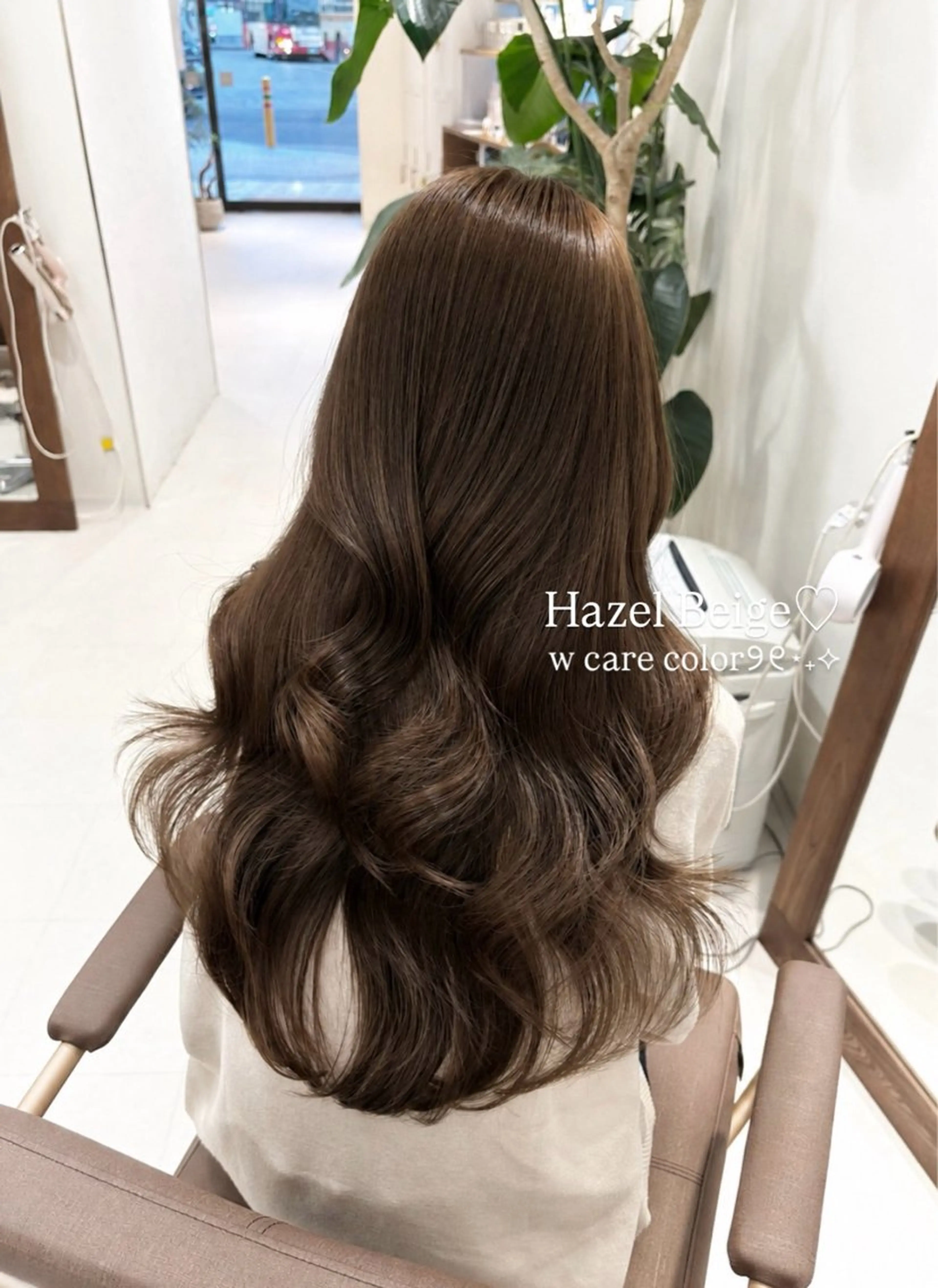 ロング カラー ベージュカラー ブリーチ 透明感カラー ヘーゼル ブリーチなしカラー ヘアカラー トリートメント ブリーチなしWカラー 🎀韓国ヘア/amiのヘアスタイル