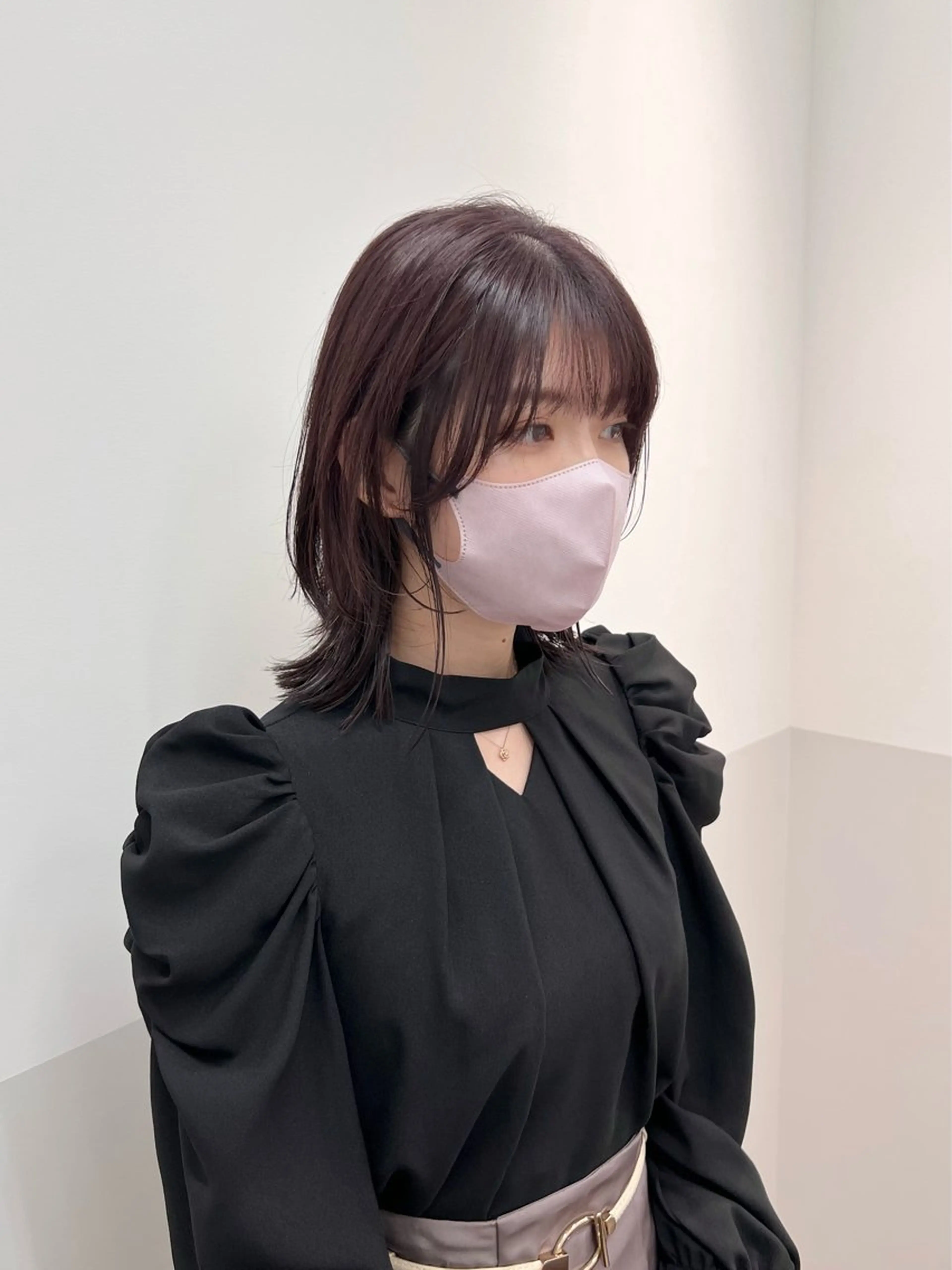 ミディアム ラベンダーブラウン レイヤーカット カット ヘアカラー トリートメント SALOWIN川崎所属・似合わせレイヤー/ 美髪縮毛矯正/ミナエのヘアスタイル