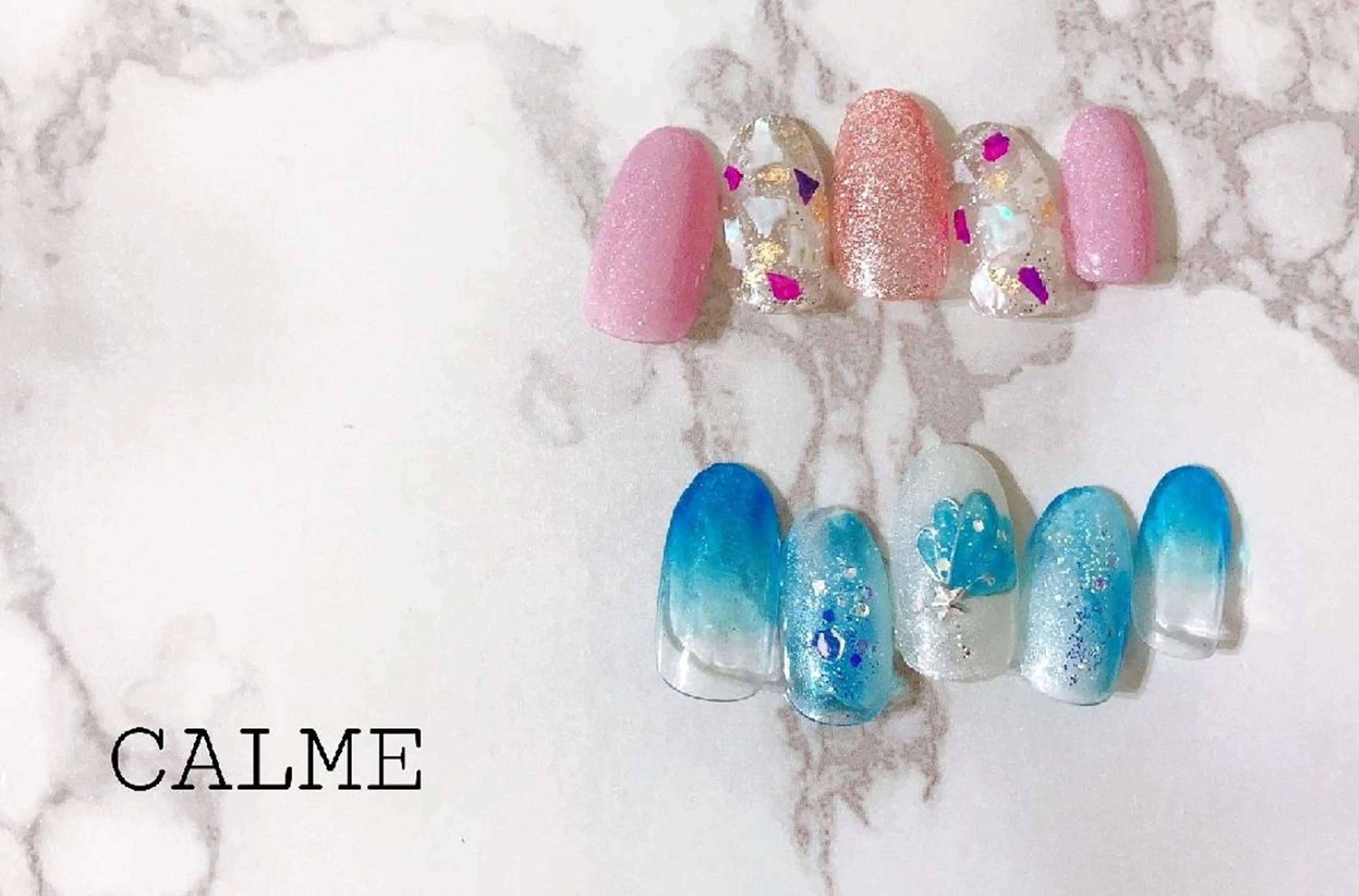ネイル キラキラネイル ピンク CALME ♡のネイルデザイン