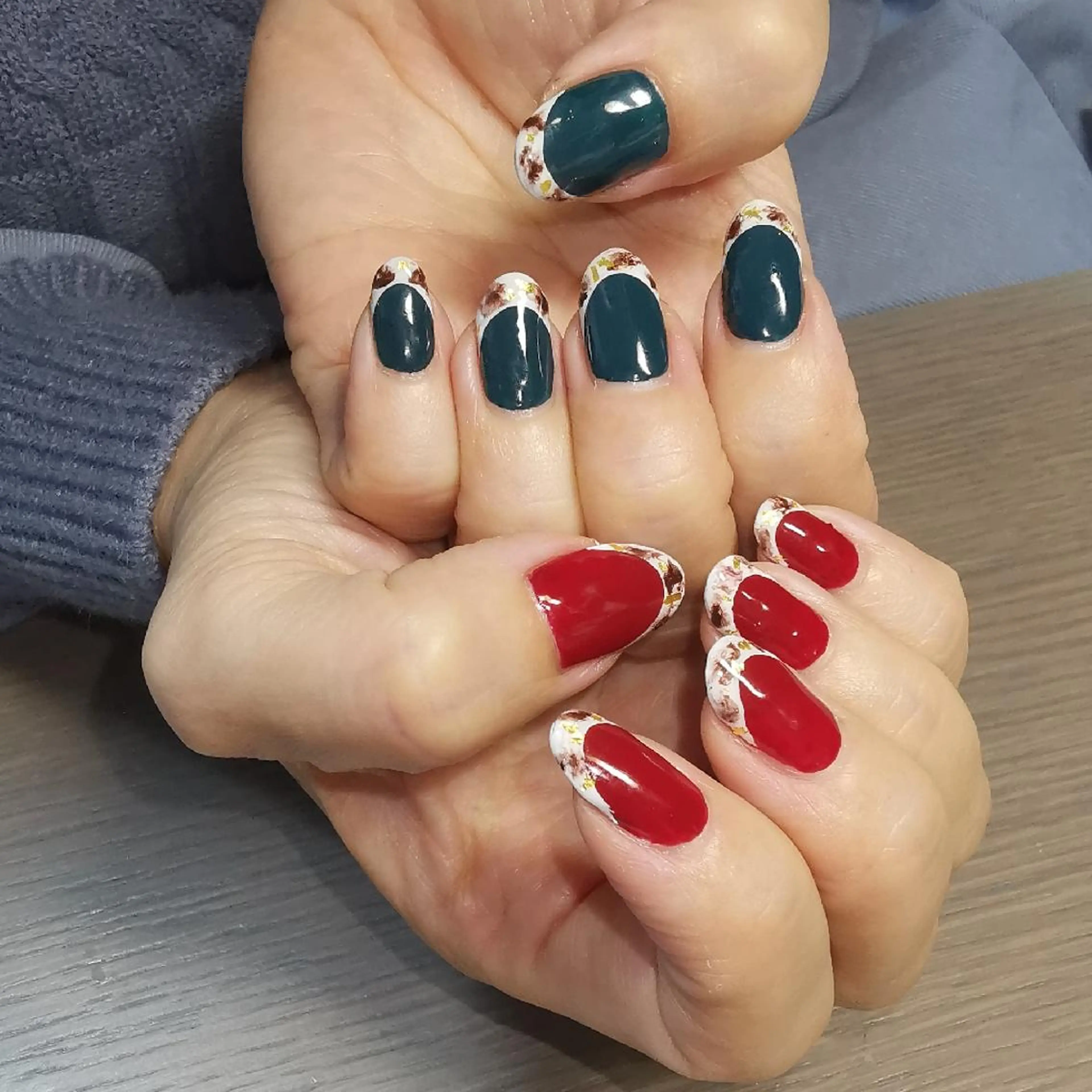 ネイル フレンチネイル 冬ネイル ハンドネイル reve あやののネイルデザイン