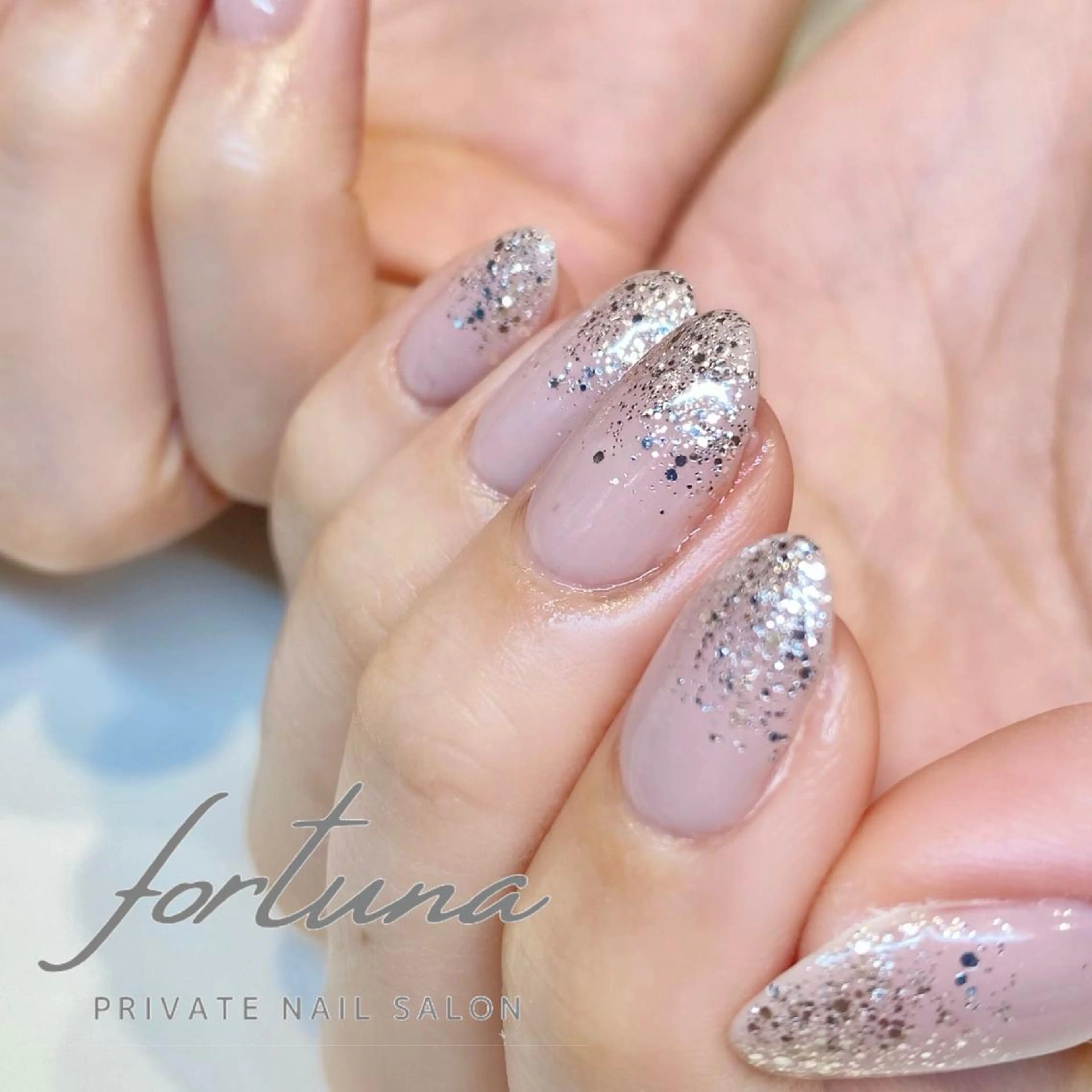 ネイル ラメ(グリッター) ラメグラデーション ワンカラーネイル ピンク シンプルネイル fortuna 武藤裕美のネイルデザイン