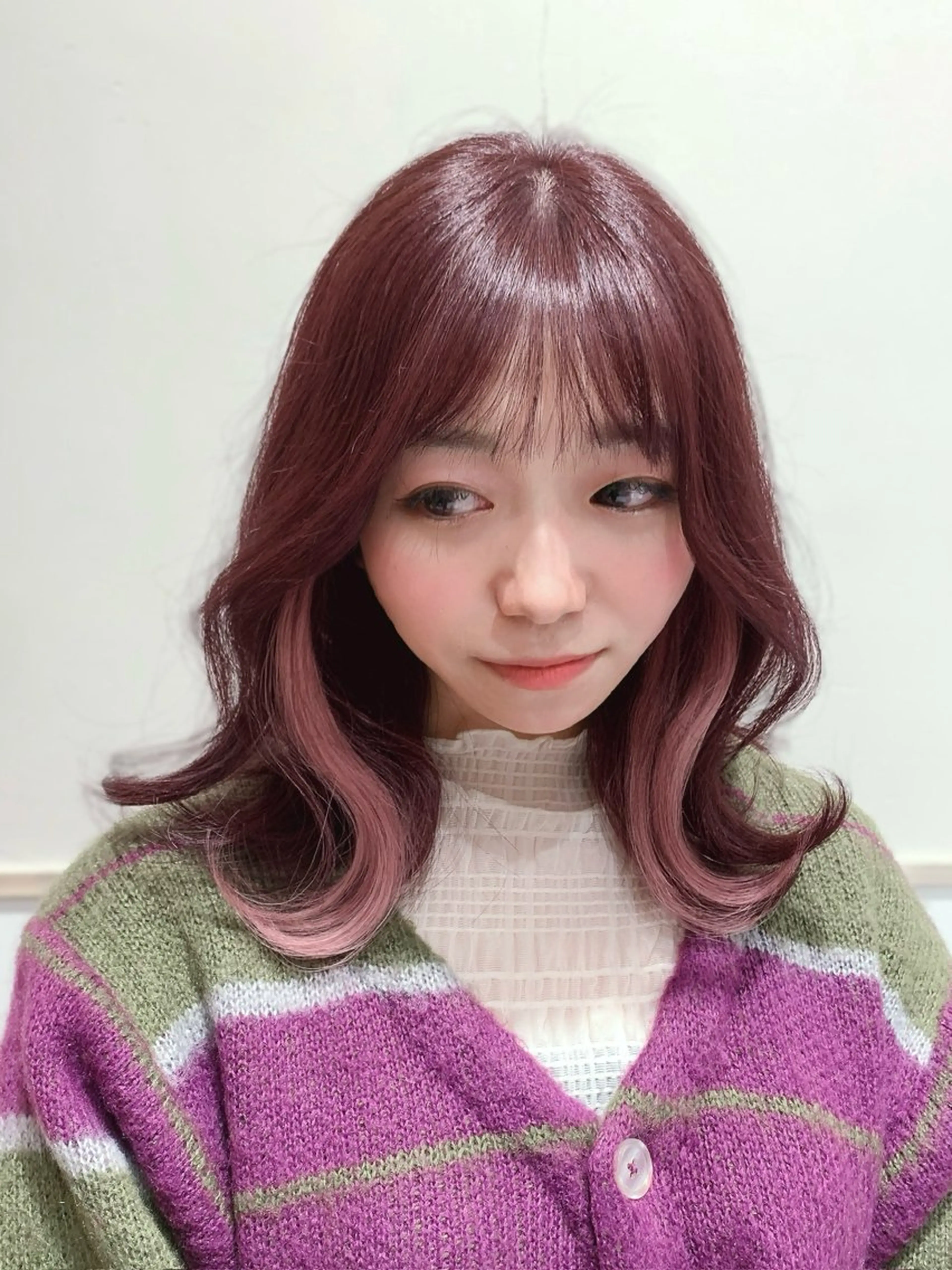 ミディアム カラー カット ヘアカラー トリートメント ヘッドスパ ヘアセット 韓国ヘア/レイヤー/ 顔まわり/りょーとのヘアスタイル