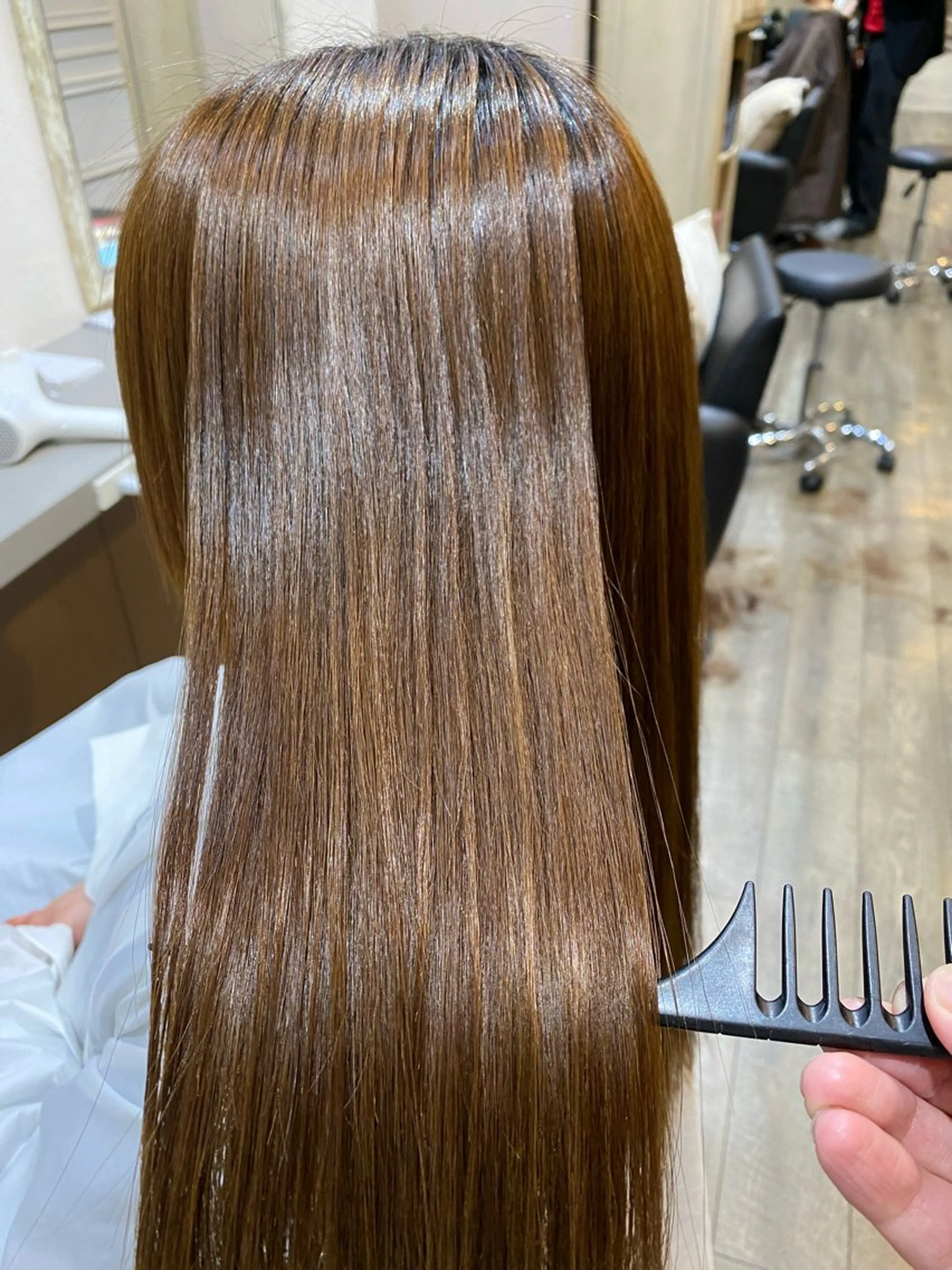 セミロング 縮毛矯正 原田 英治のヘアスタイル