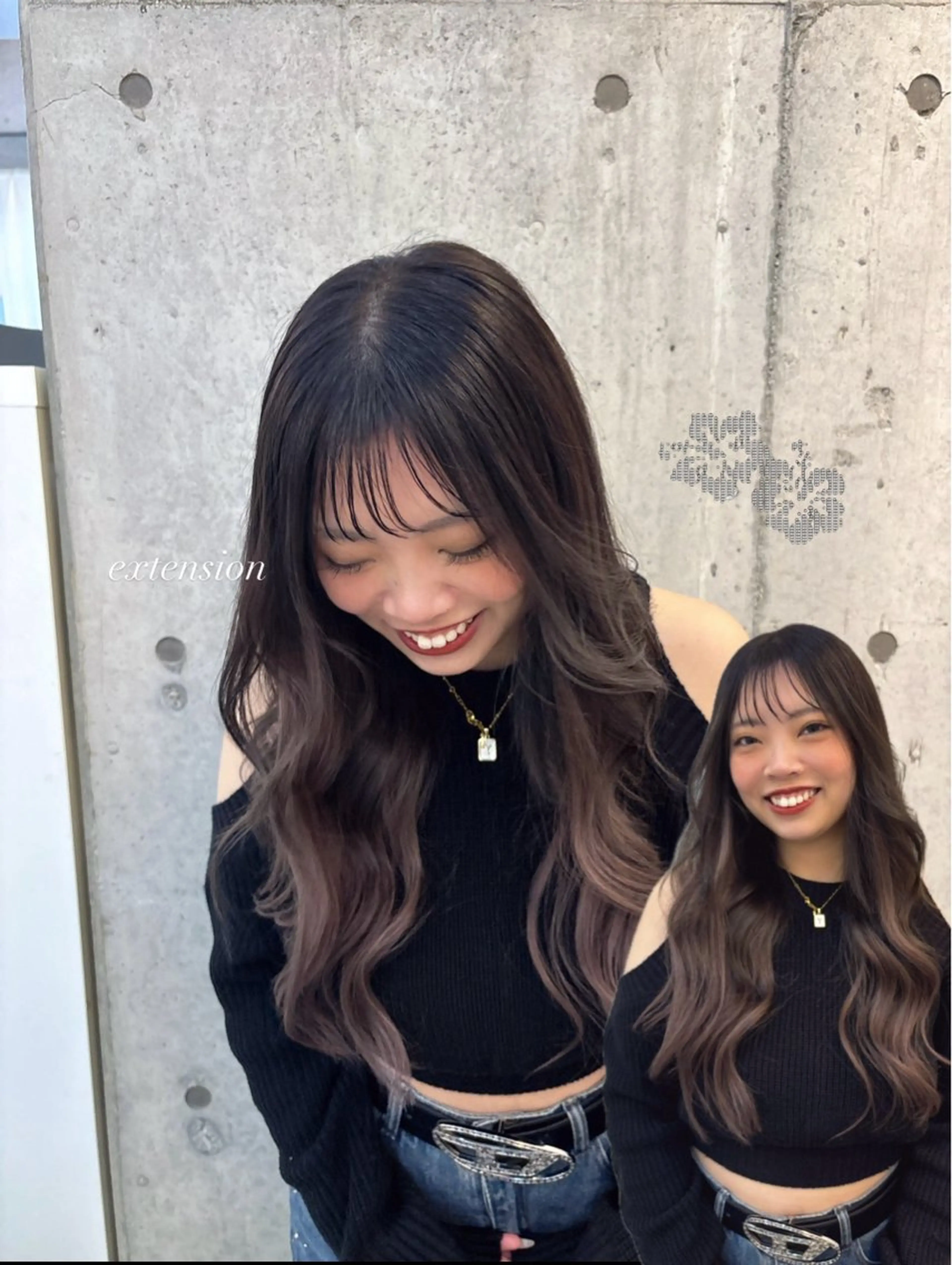 ロング NENE🌿ブリーチ 無しダブルカラーのヘアスタイル