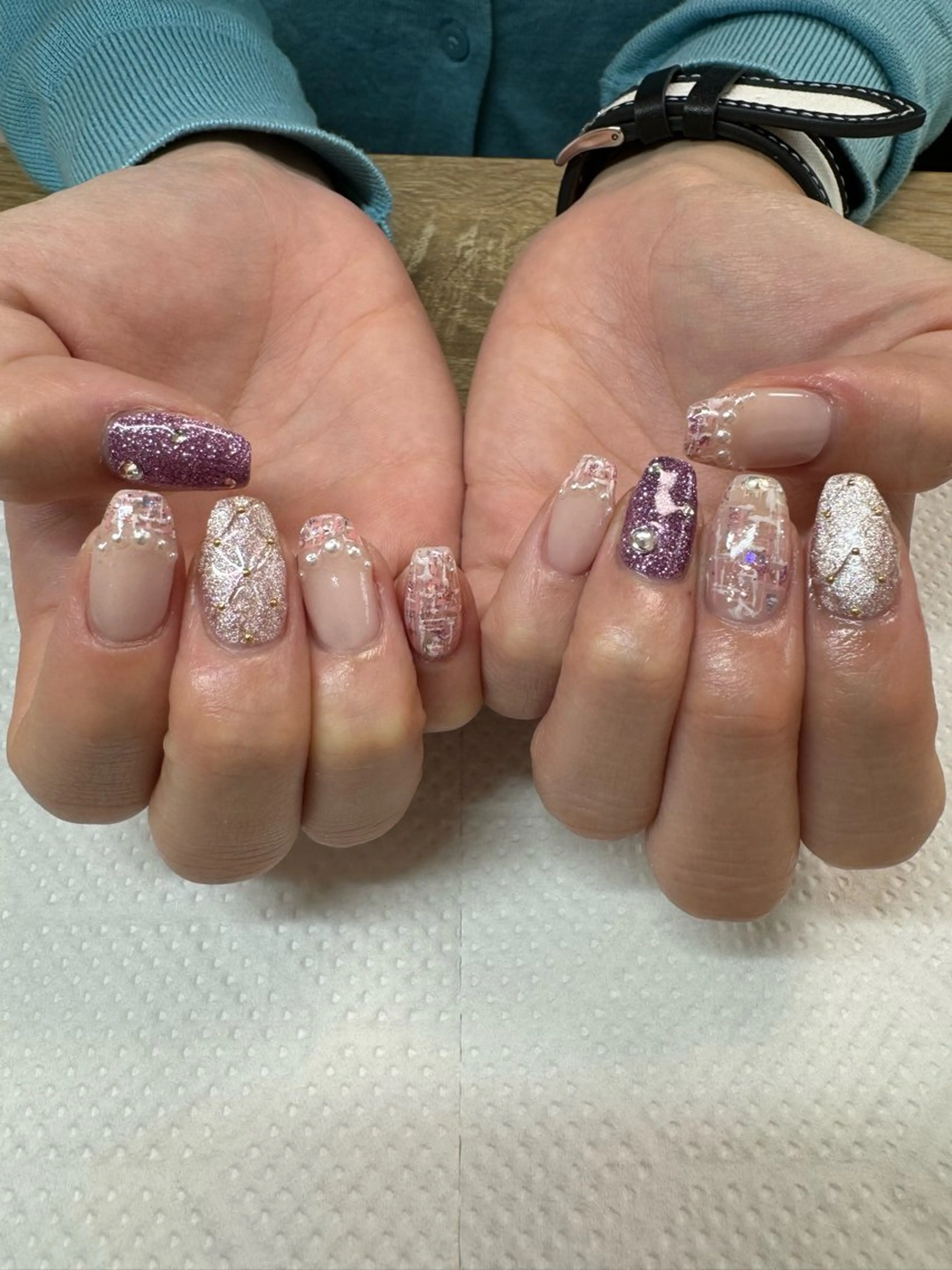 ネイル アートネイル フレンチネイル 韓国ネイル マグネットネイル 持ち込み MH_ Nailのネイルデザイン