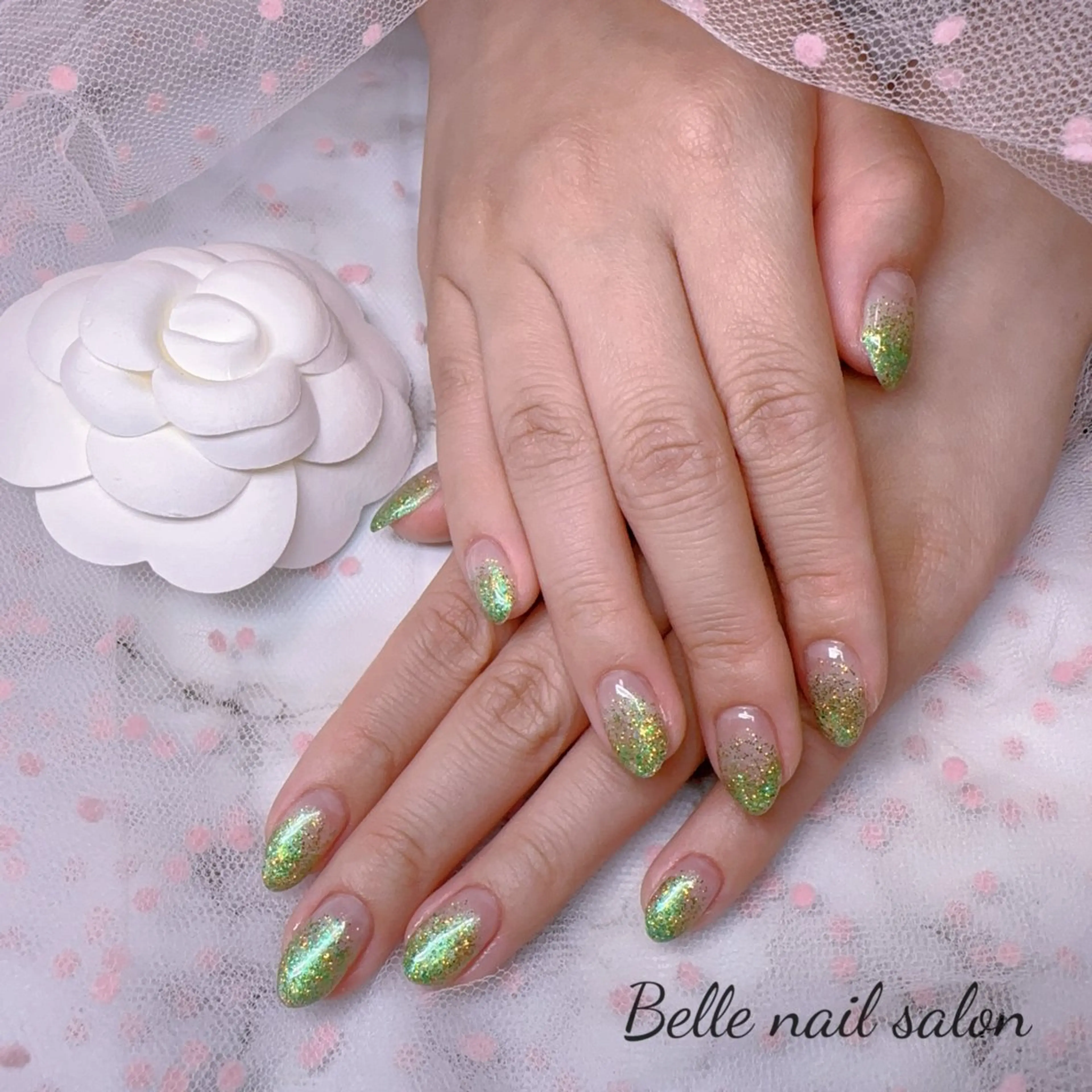 ネイル オーロラネイル フットネイル 韓国ネイル ラメ(グリッター) ラメグラデーション ハンドネイル Belle nail salon 新小岩のネイルデザイン