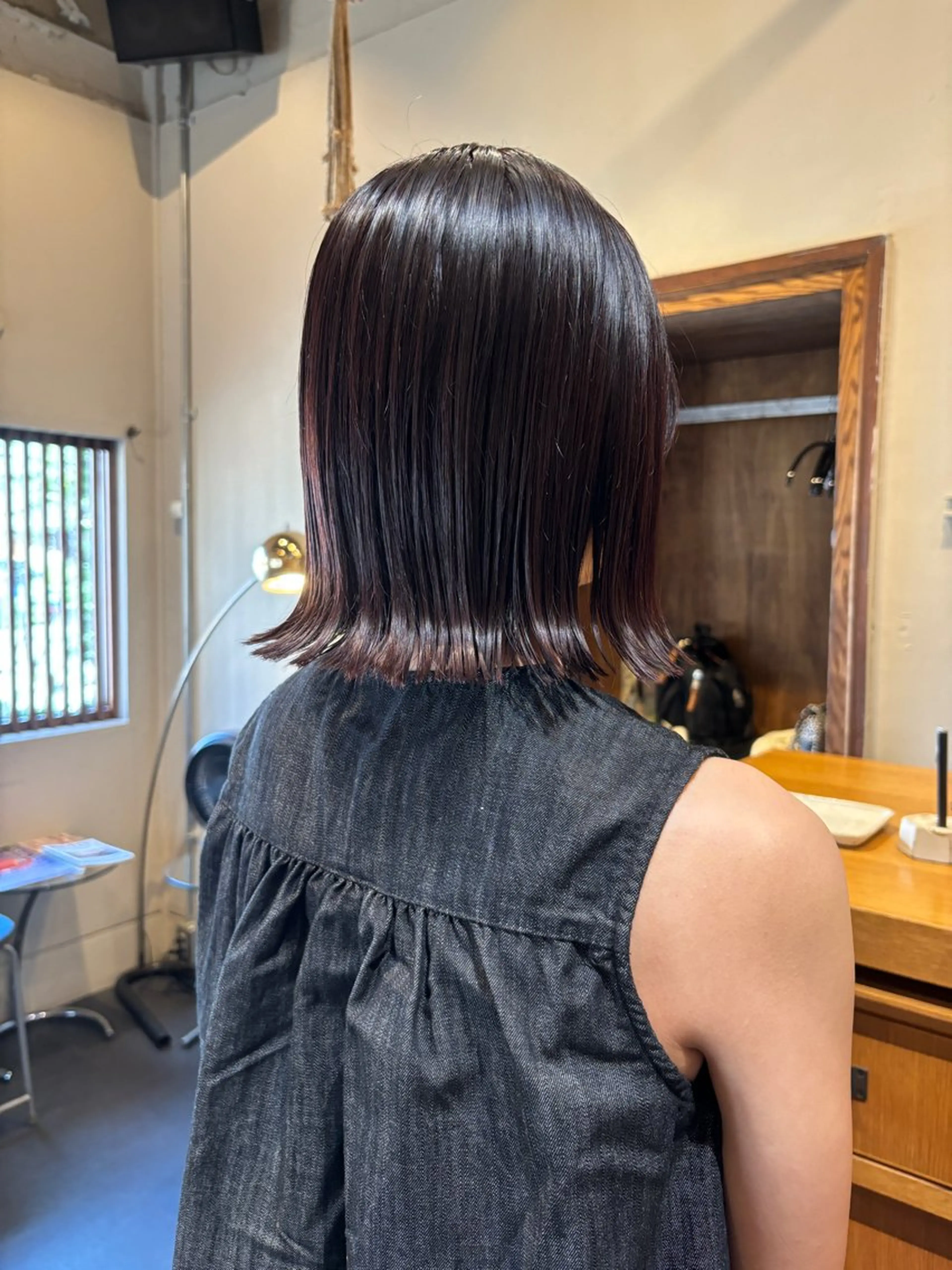 ミディアム カラー ボルドーカラー Chiho / 梅田 / ボブ/ パーマのヘアスタイル