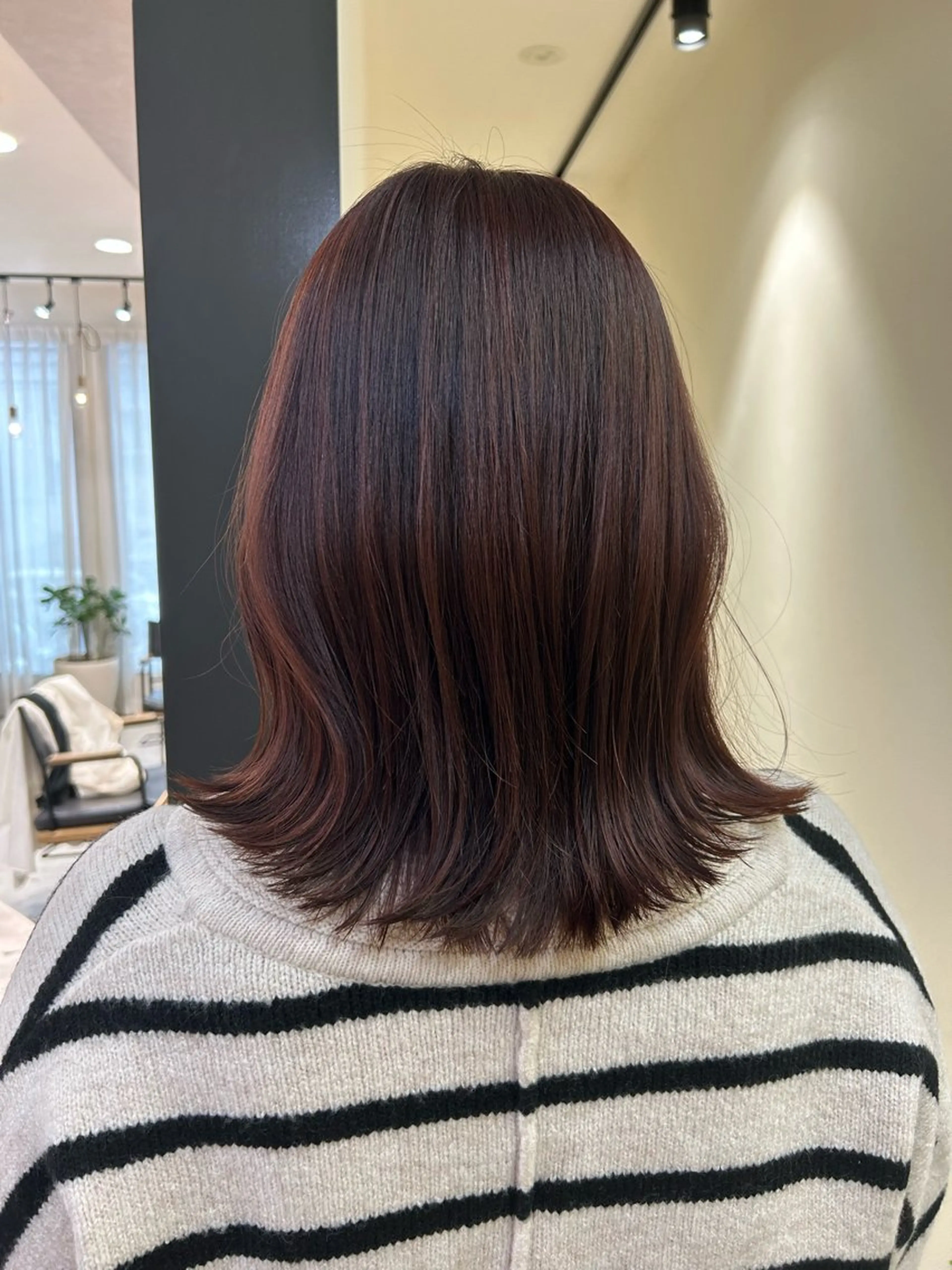 セミロング カラー ブラウンカラー ピンクカラー ピンクブラウン カット ヘアカラー トリートメント hub hair レイヤー/透明感のヘアスタイル