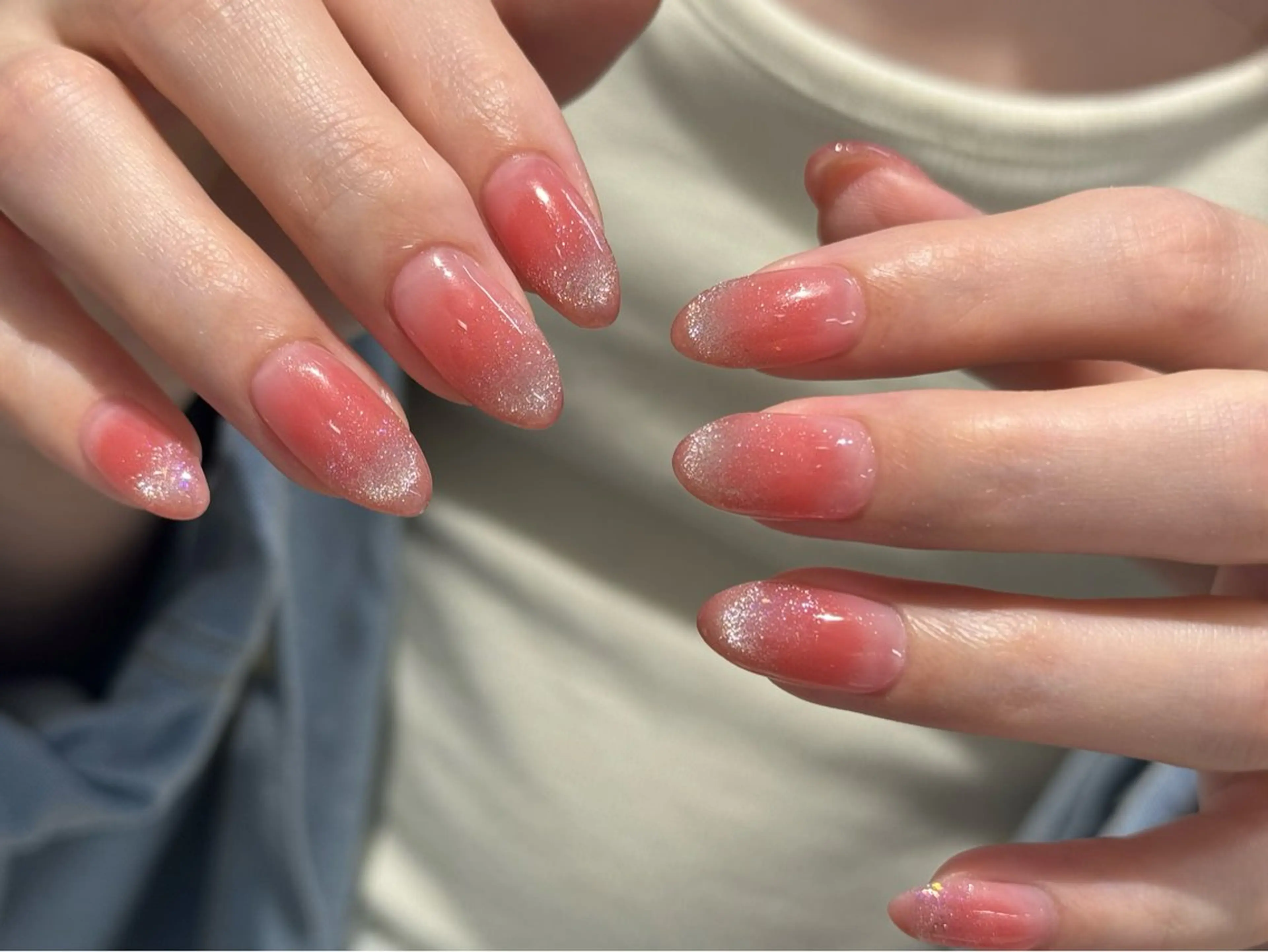 ネイル チークネイル フレンチネイル 韓国ネイル マグネットネイル 持ち込み ハンドネイル Hi nail🎀 池袋kozueのネイルデザイン