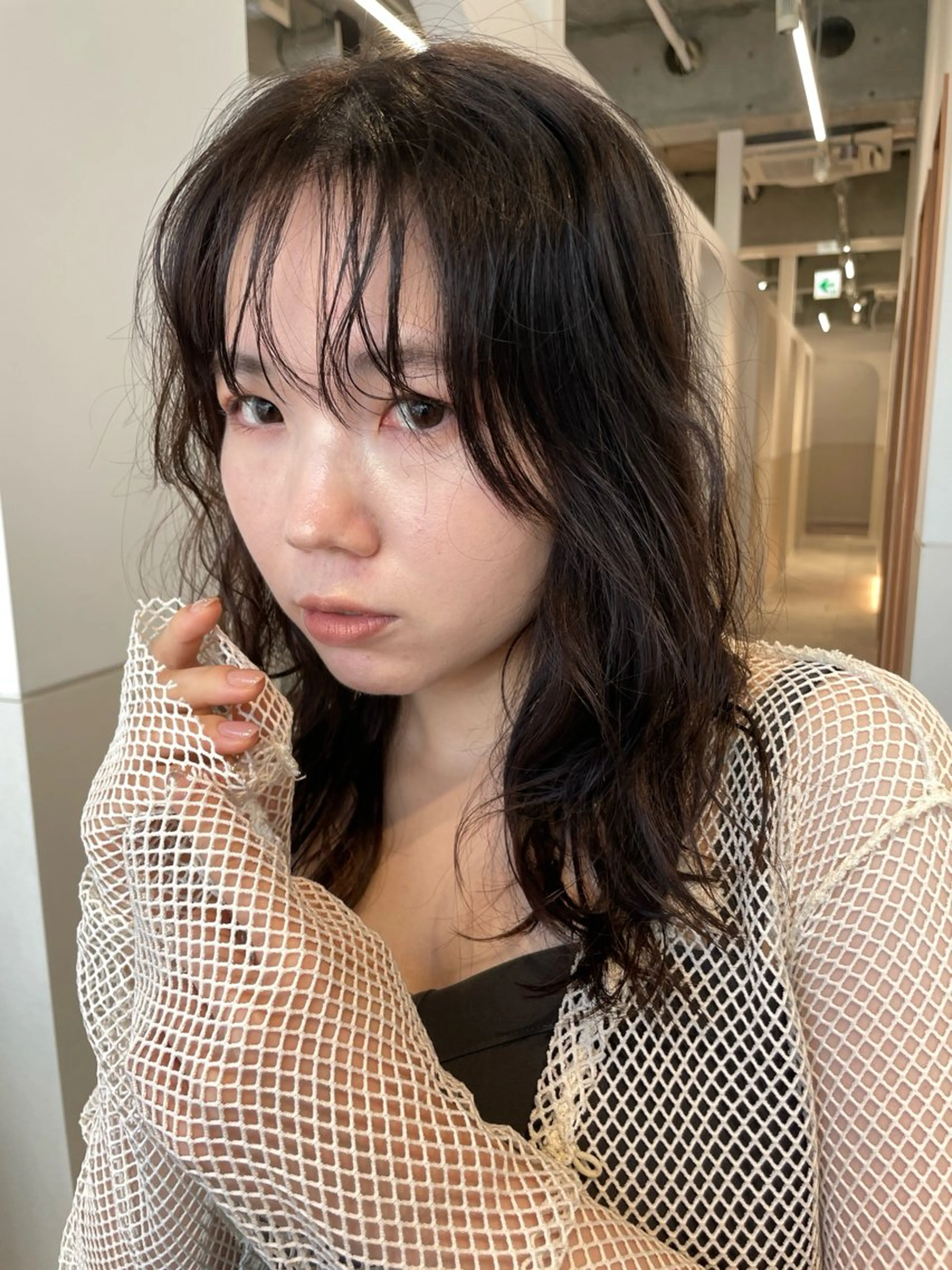 ミディアム パーマ ミディアムパーマ カット パーマ 抜け感ボブ×パーマ ｜kazaneのヘアスタイル