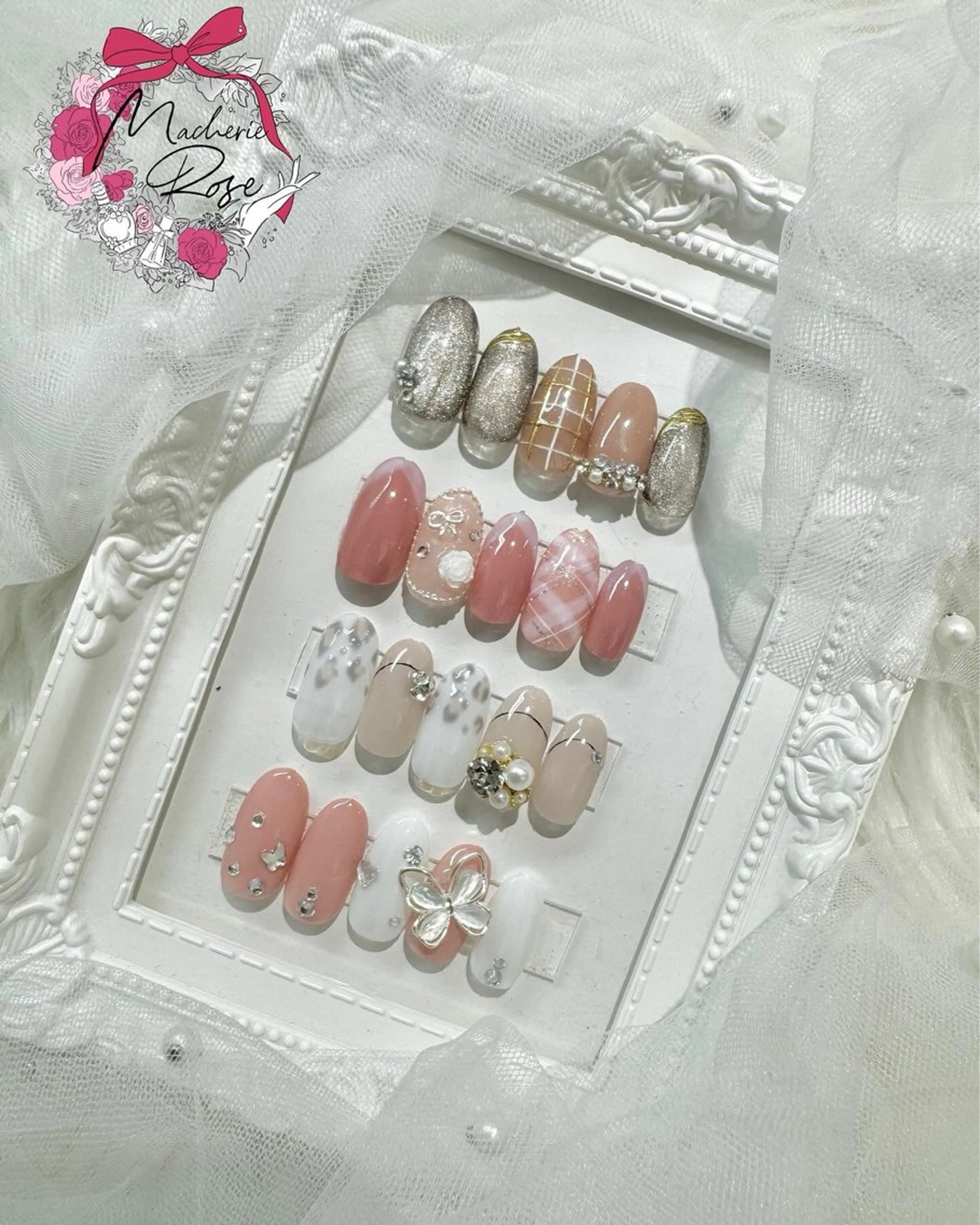 ネイル ハンドネイル ハンドケア Macherie Rose Jrのネイルデザイン