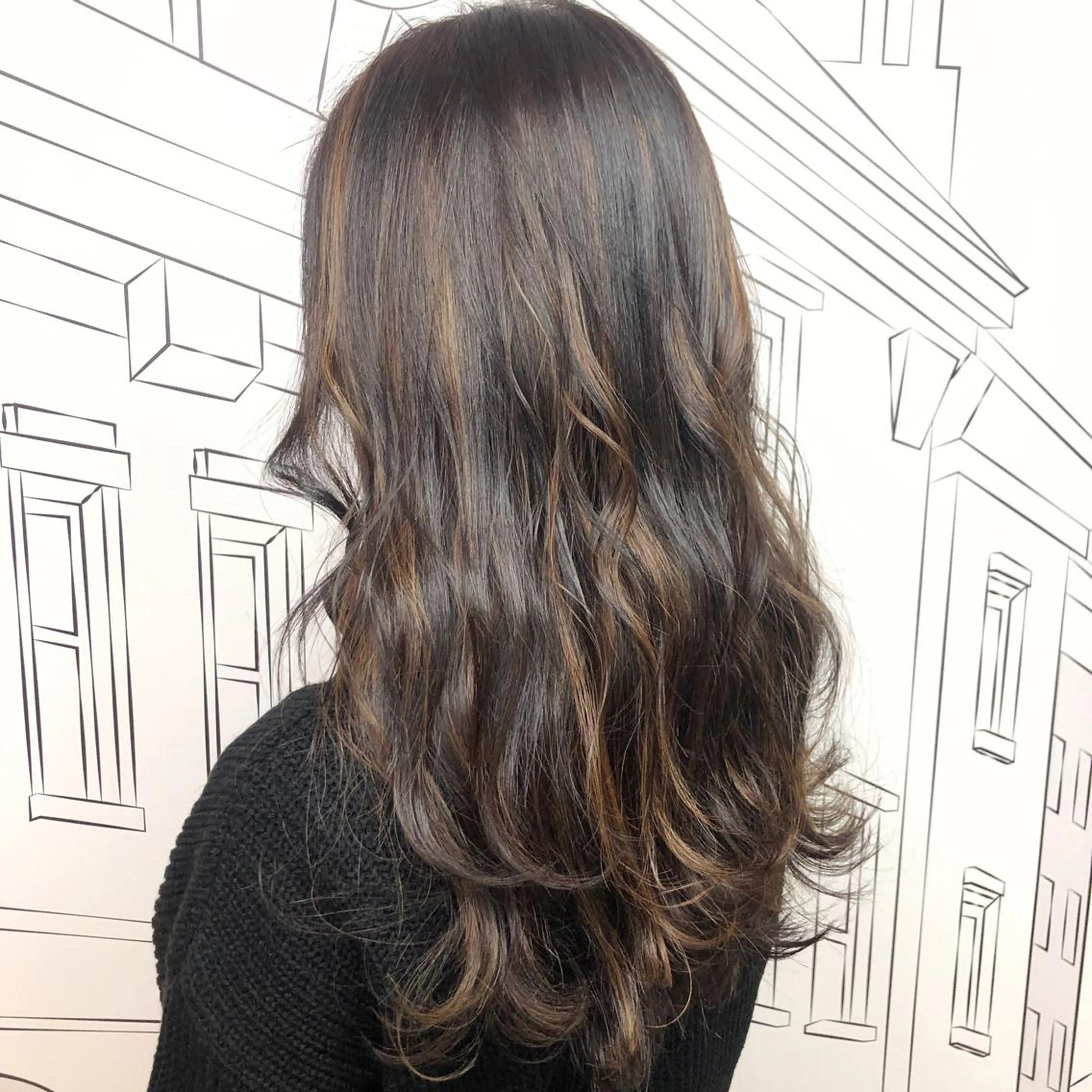 セミロング カラー ハイライトカラー ハイライト TOMOKA 艶髪/透明感カラーのヘアスタイル