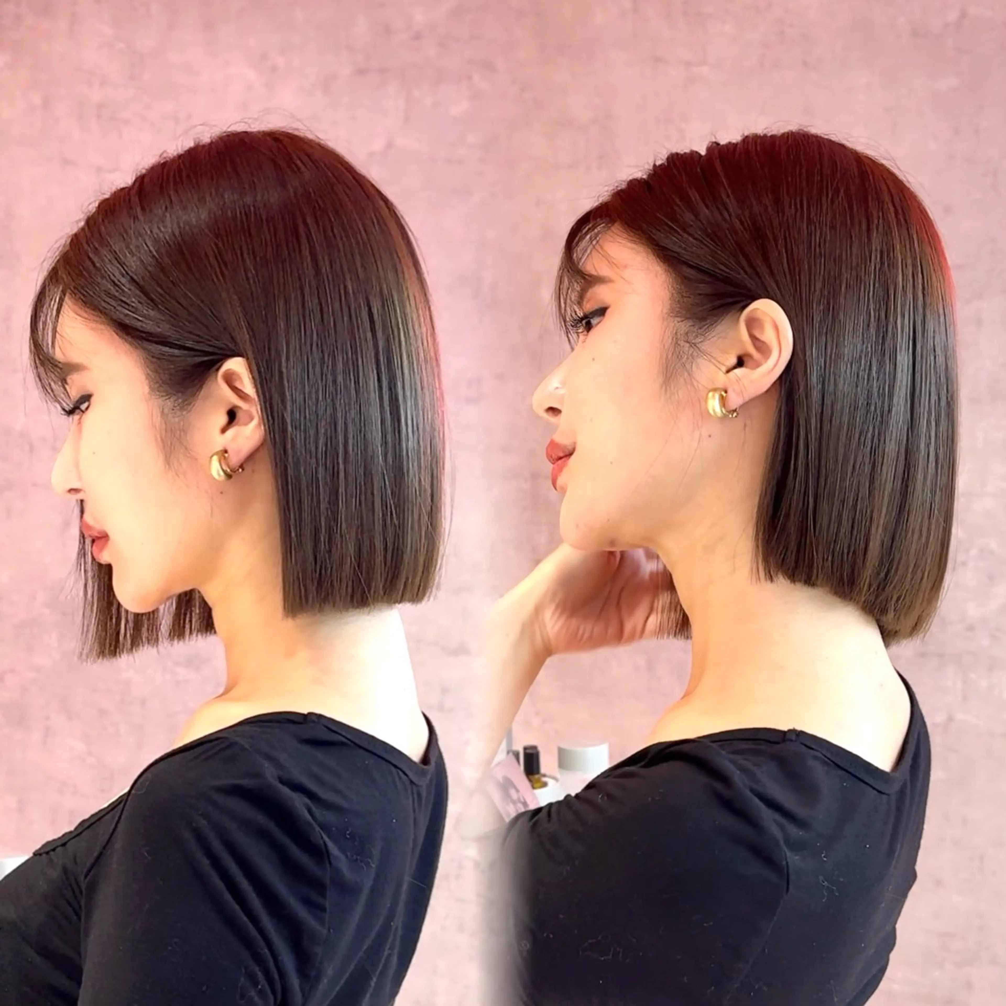 🫧カット＋縮毛矯正＋カラー＋4種類トリートメント【縮毛矯正/髪質改善/切りっぱなしボブ/ボブ】の写真