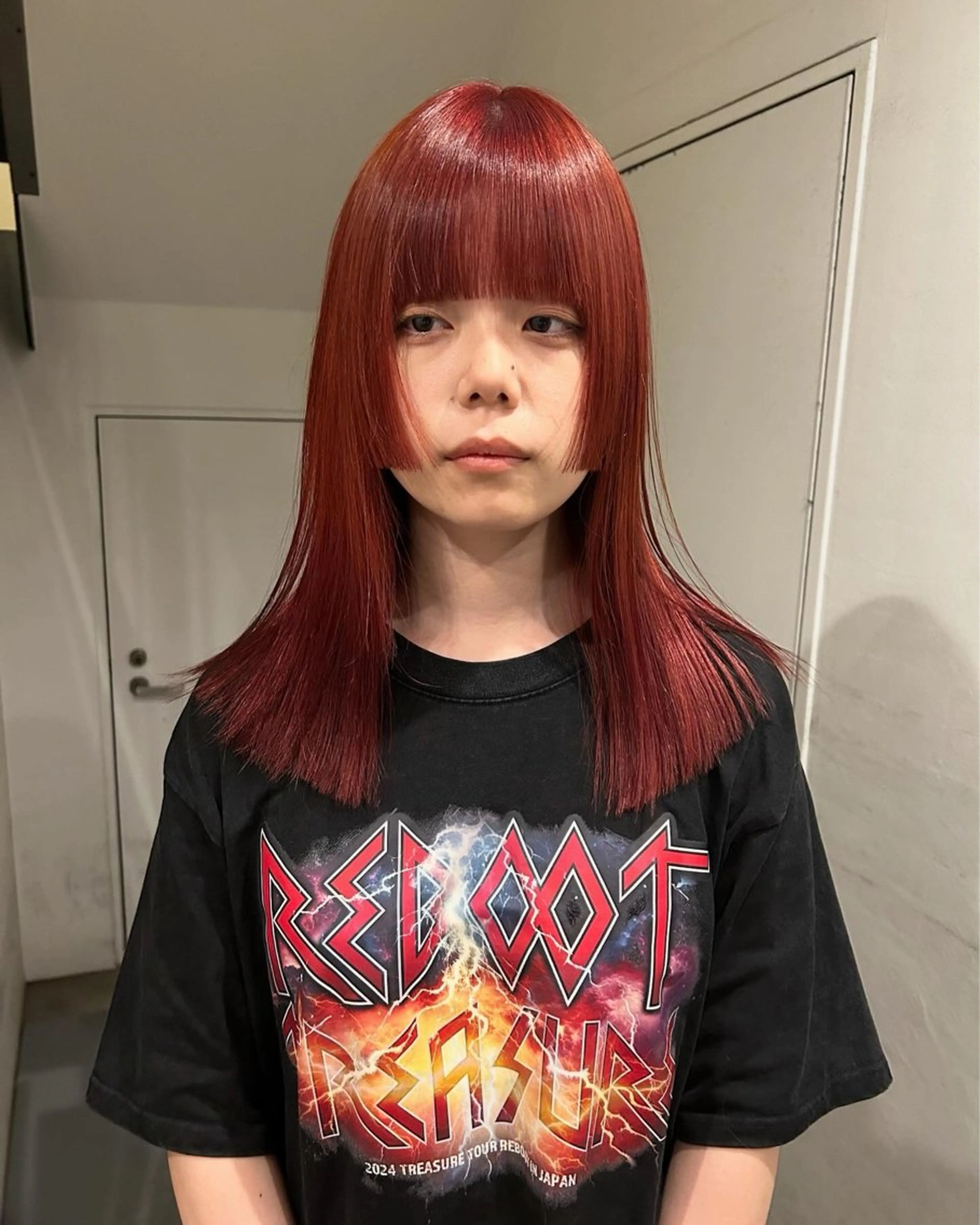 セミロング 姫カット 心斎橋/レイヤー/ ブリーチ/モエのヘアスタイル