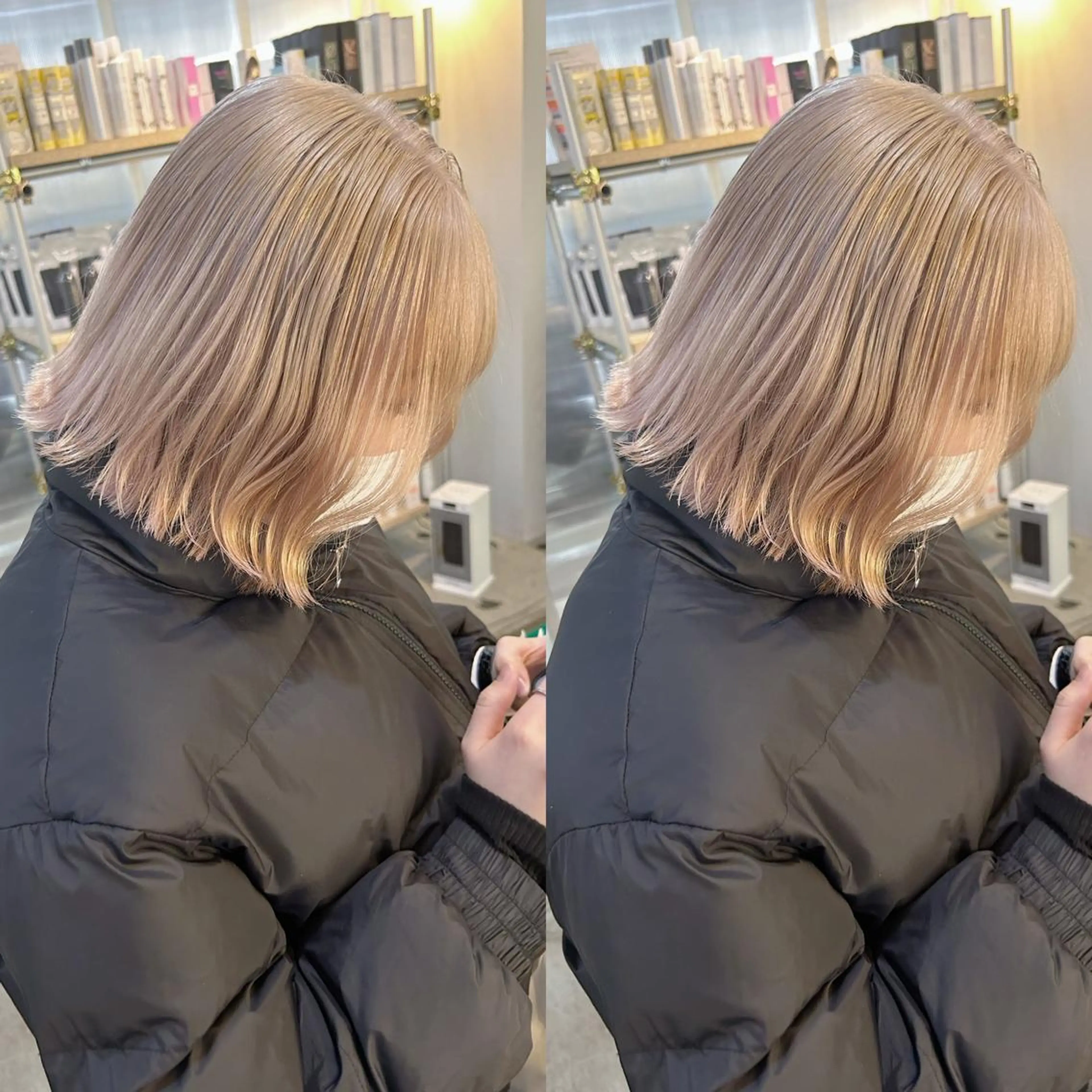 ミディアム カラー ヘアカラー トリートメント yoriダブルカラー 代表すがわらのヘアスタイル