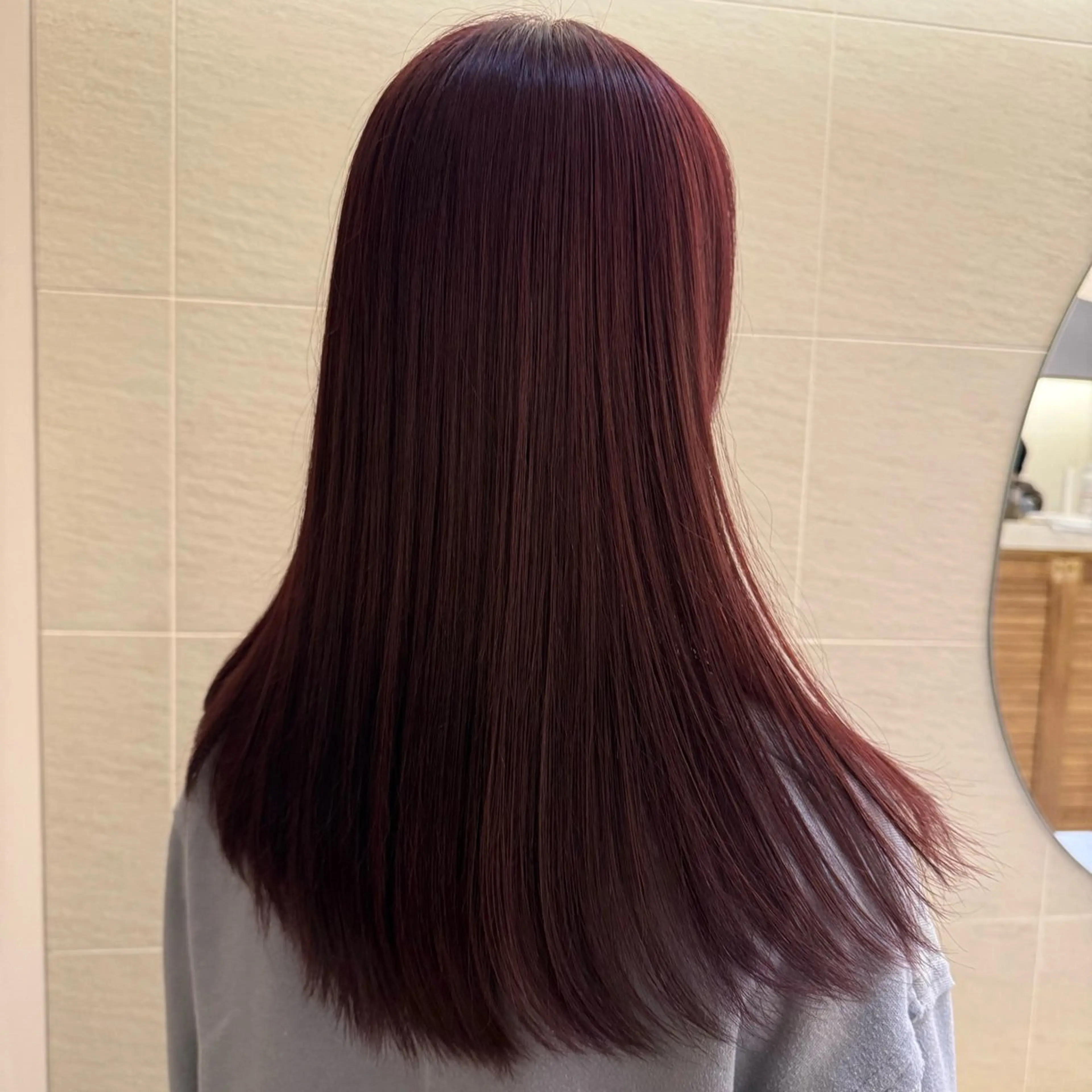 セミロング ヘアカラー トリートメント 酸性ストレート/ ちさとのヘアスタイル