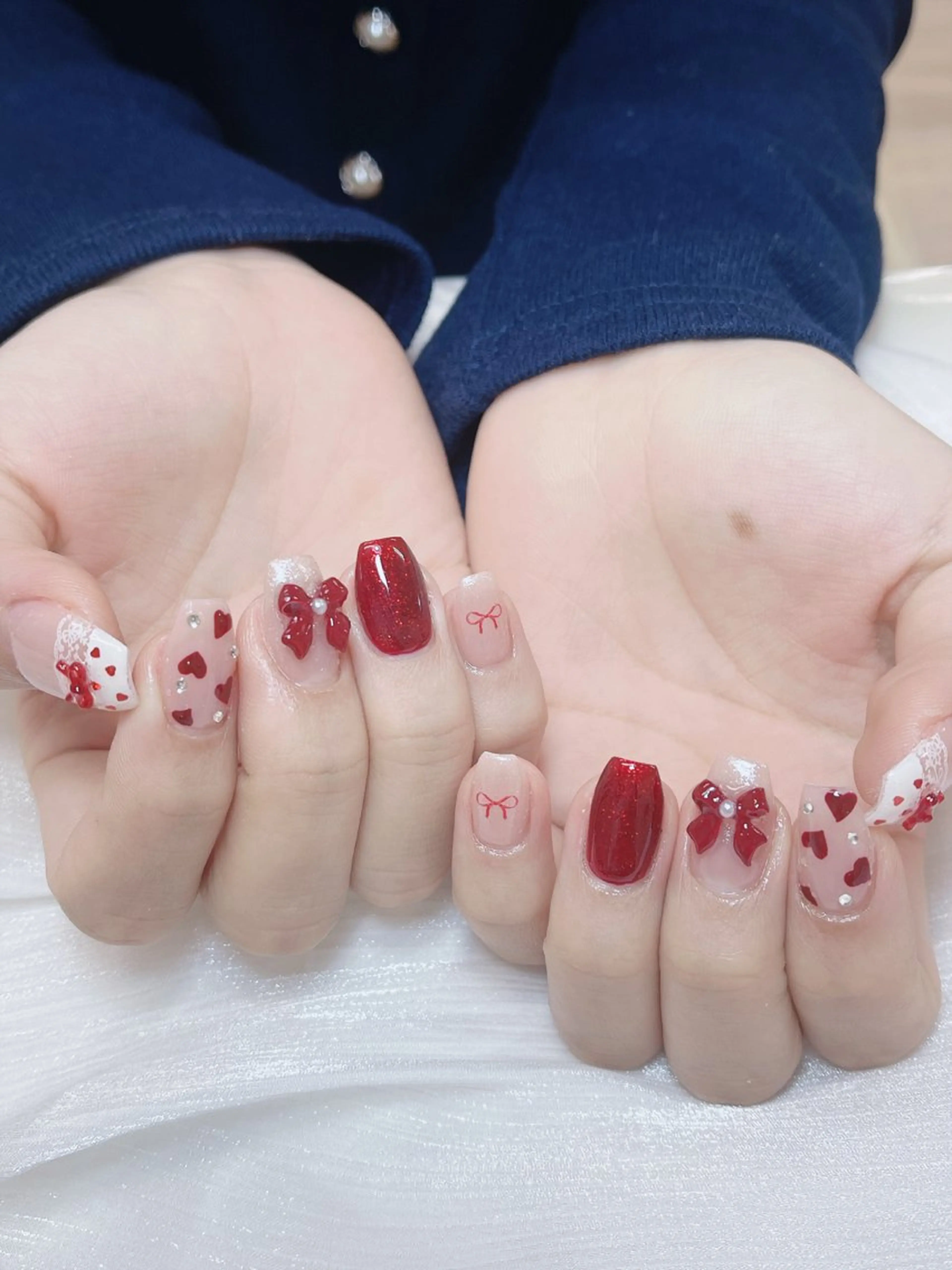 ネイル チークネイル 成人式 フレンチネイル グラデーション 氷ネイル・うるうるネイル ハンドネイル DUO   MI nail salonのネイルデザイン