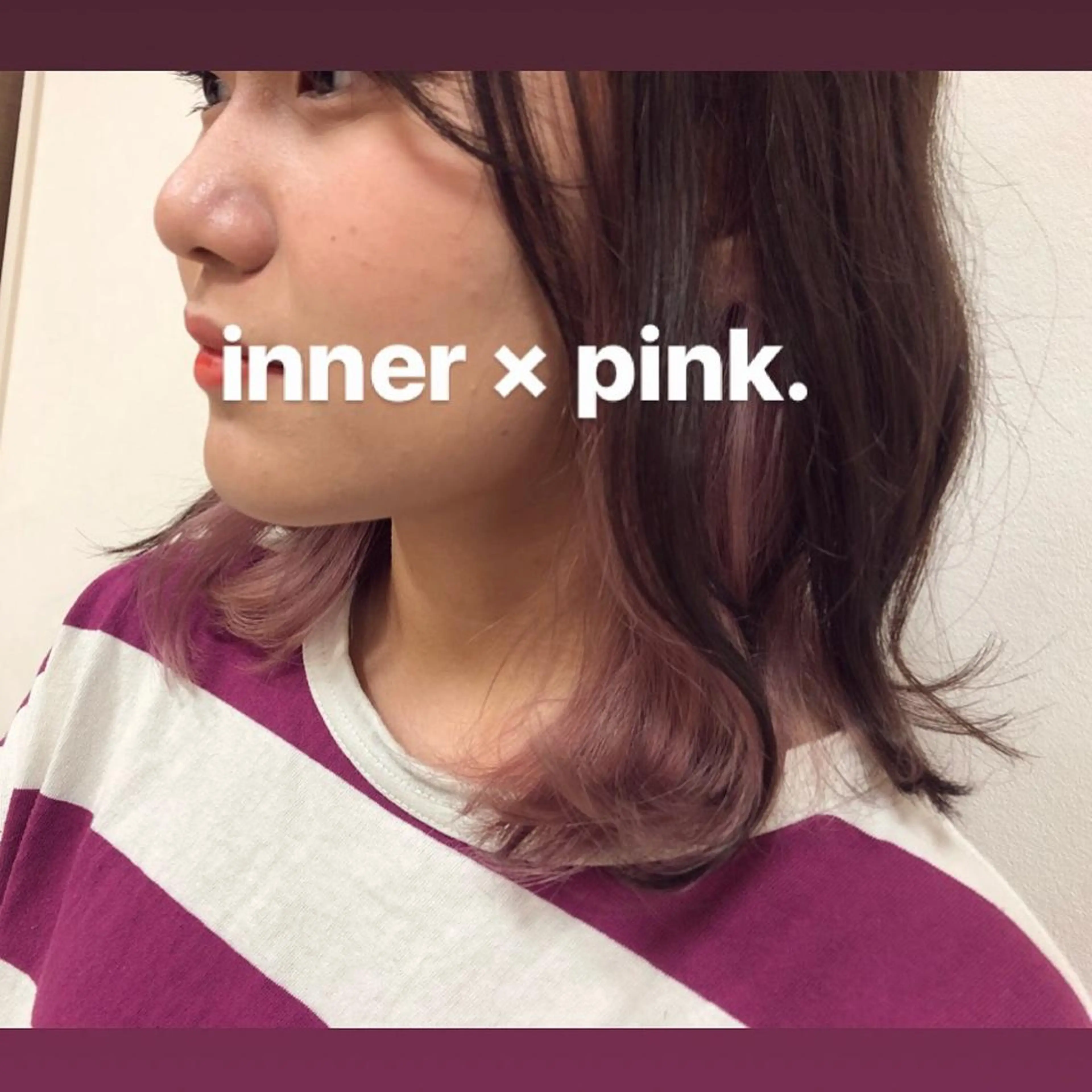 ミディアム カラー ヘアアレンジ インナーカラー ピンクカラー enurk店 🍋 M I K U  *のその他イメージ