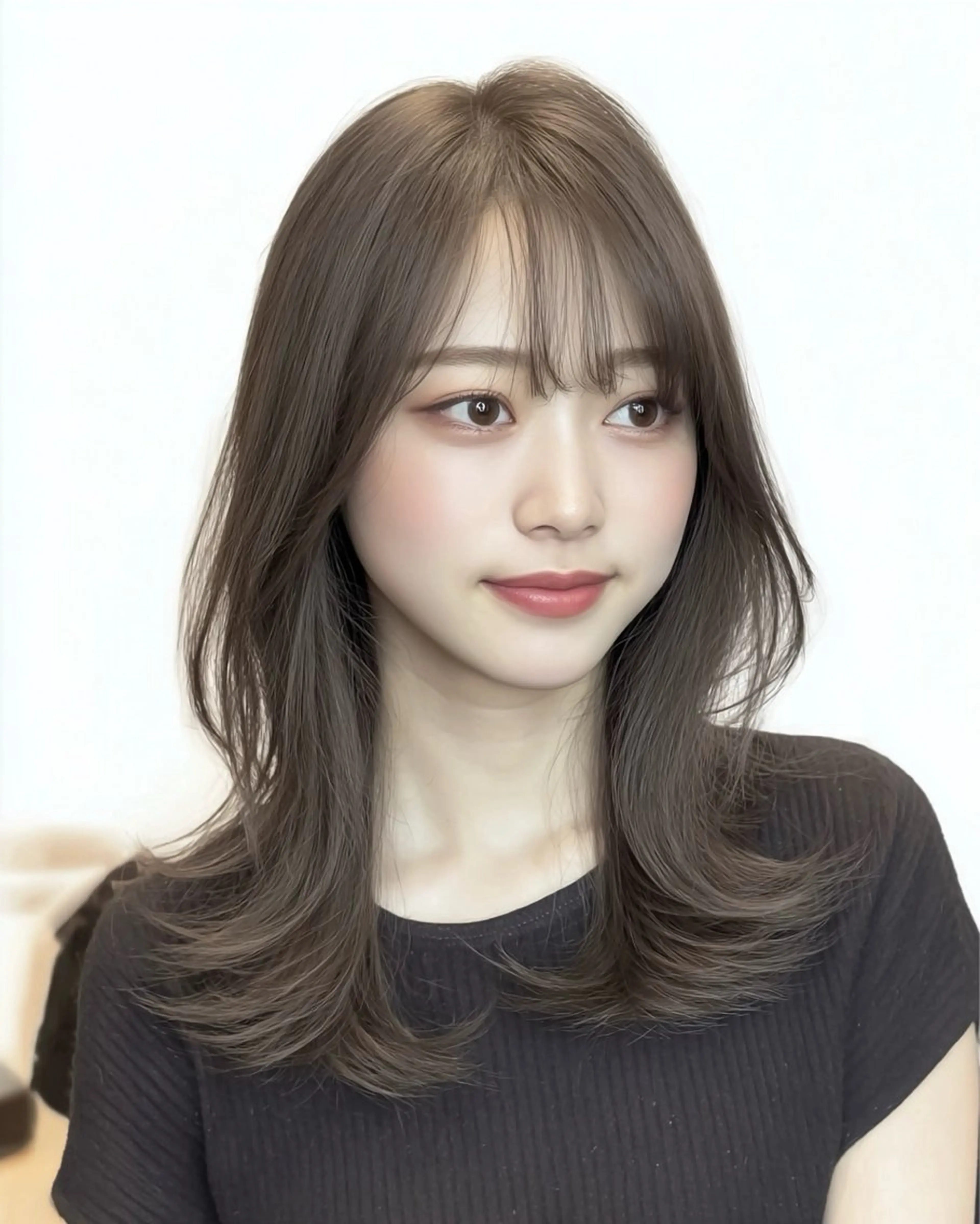 ミディアム カラー カット ヘアカラー トリートメント ヘッドスパ ヘアセット 赤み消しカラー/縮毛 /顔まわり/ジョウのヘアスタイル