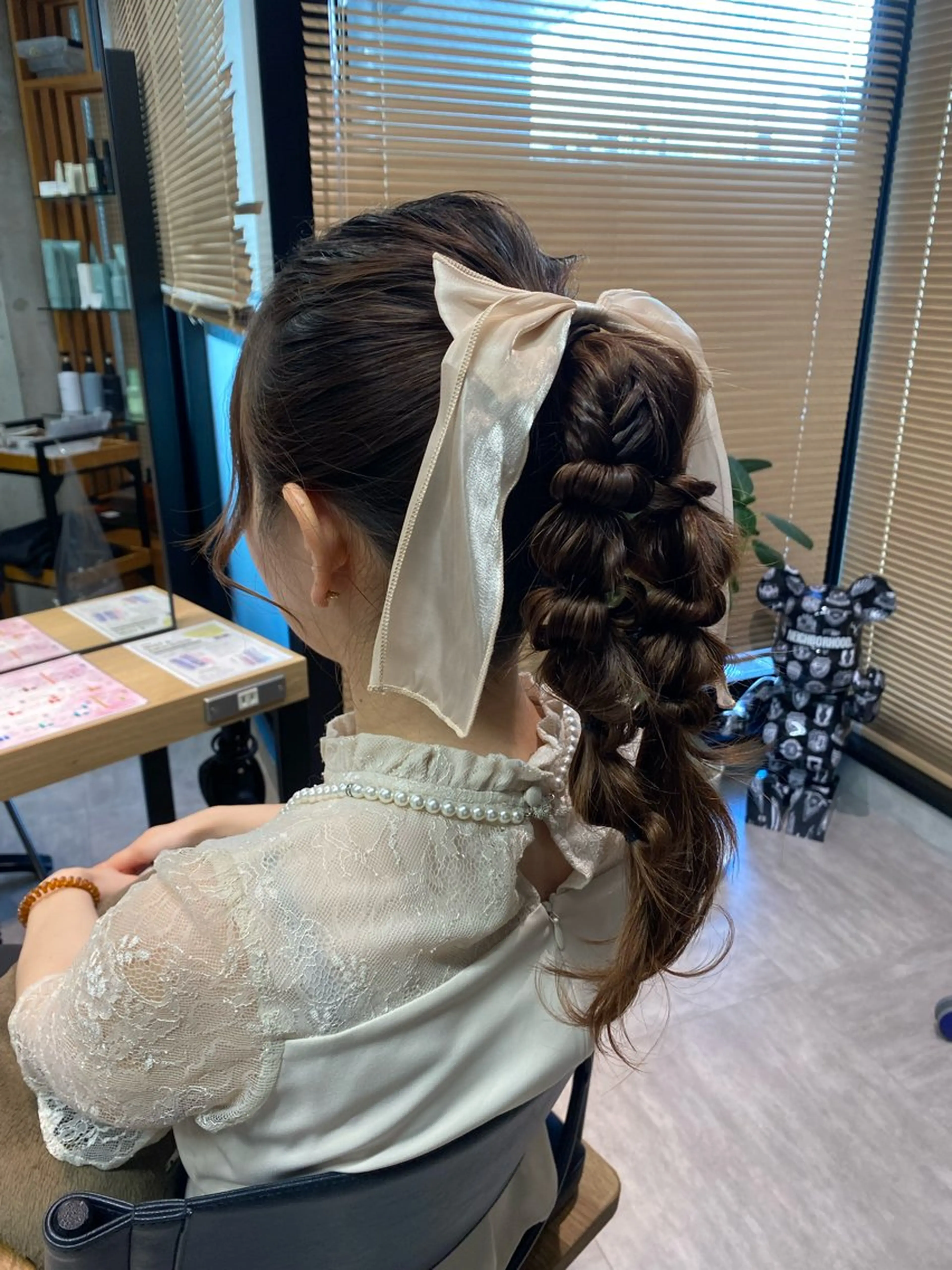 ロング ヘアセット 艶暖色カラー🍒 縮毛矯正ほののヘアスタイル