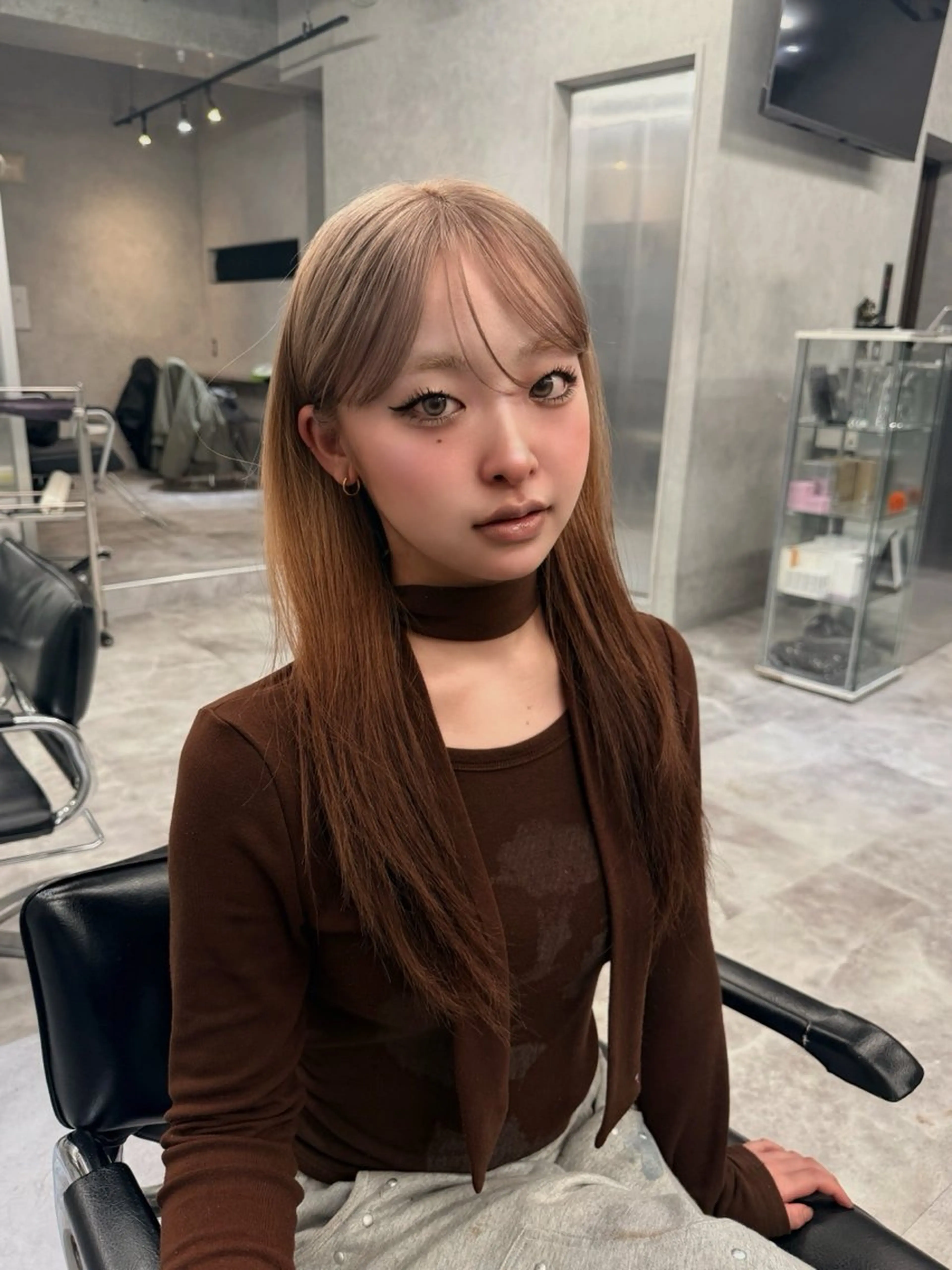 ロング ヘアカラー ハイトーン/渋谷 韓国風/Narukaのヘアスタイル