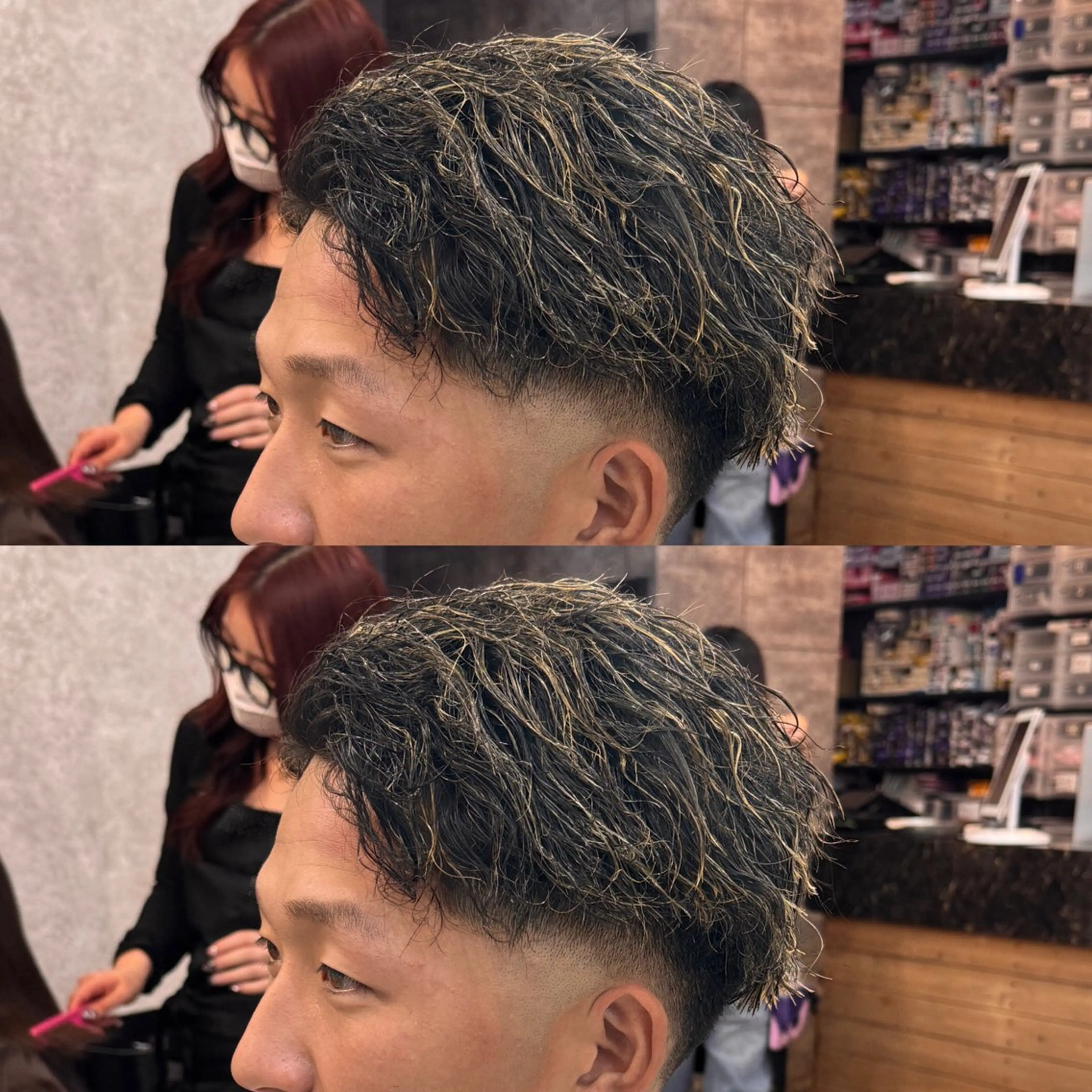 ミディアム カラー パーマ メンズ キッズ 泰成/メンズ特化/ フェード/ツイスパのヘアスタイル