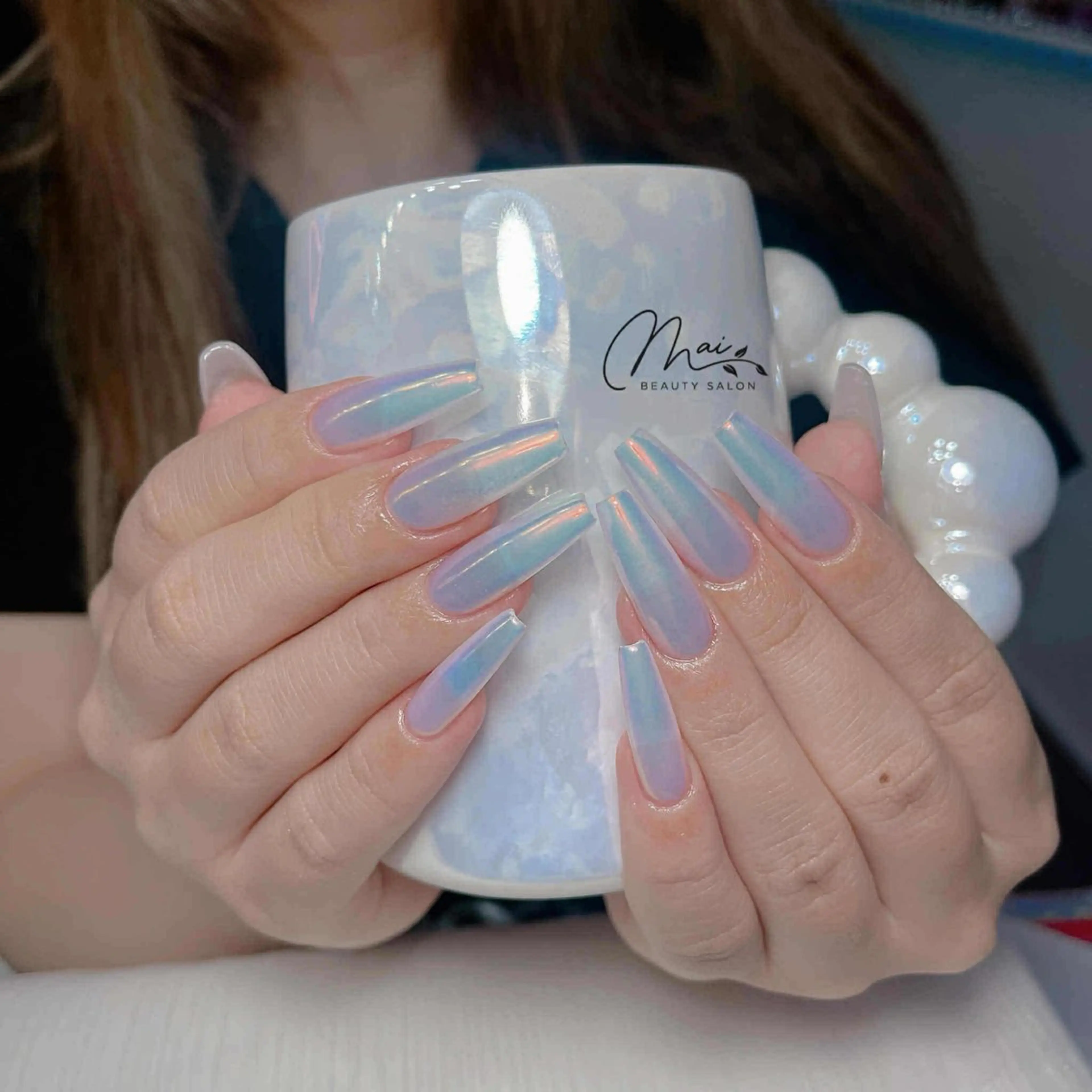 ネイル アニマル柄 ボルドー ブラウン チークネイル ドット ハンドネイル MaiBeauty HaNaのネイルデザイン