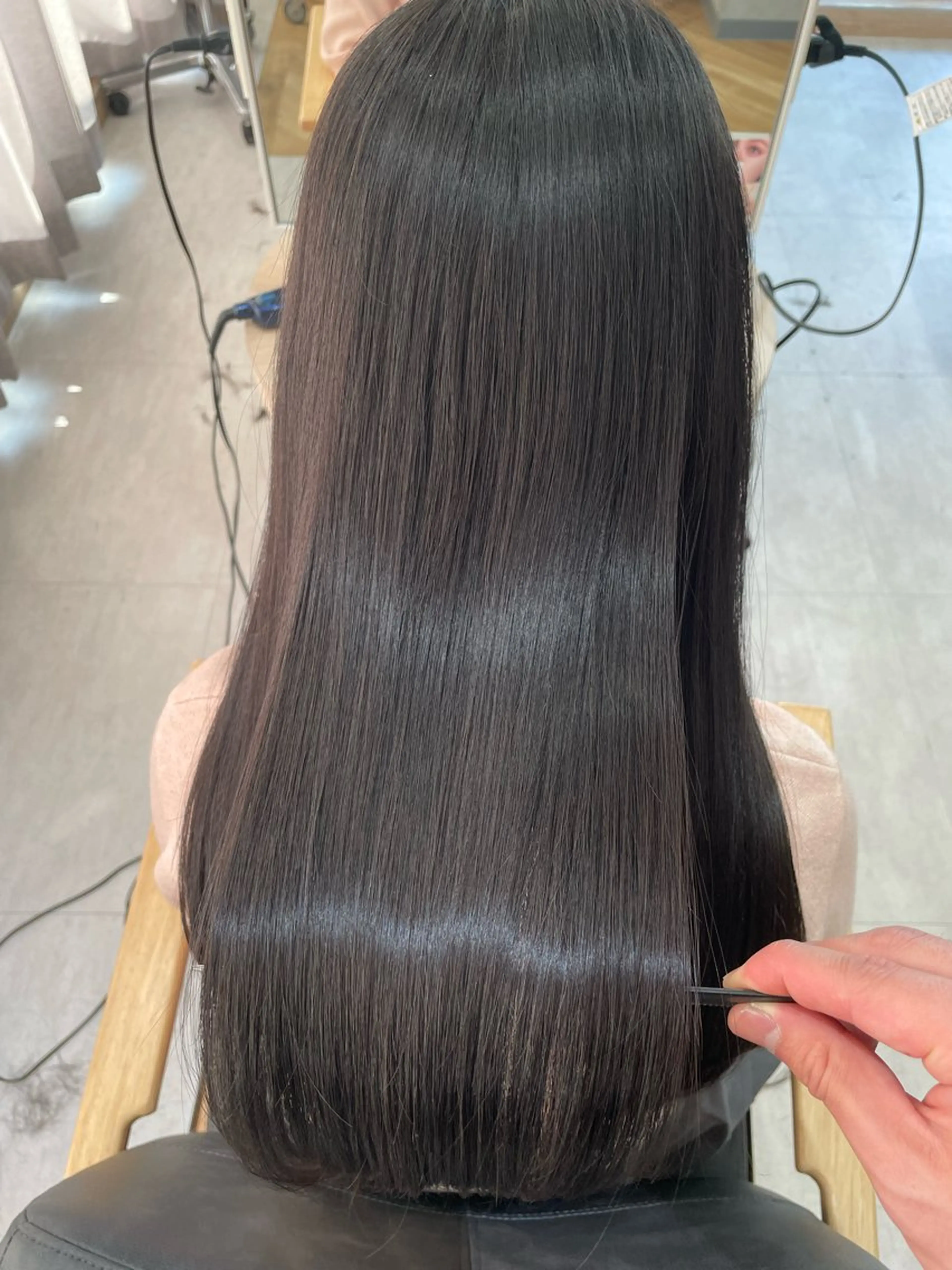 ロング カラー フェイスレイヤー/ 小顔/髪質改善　関のヘアスタイル