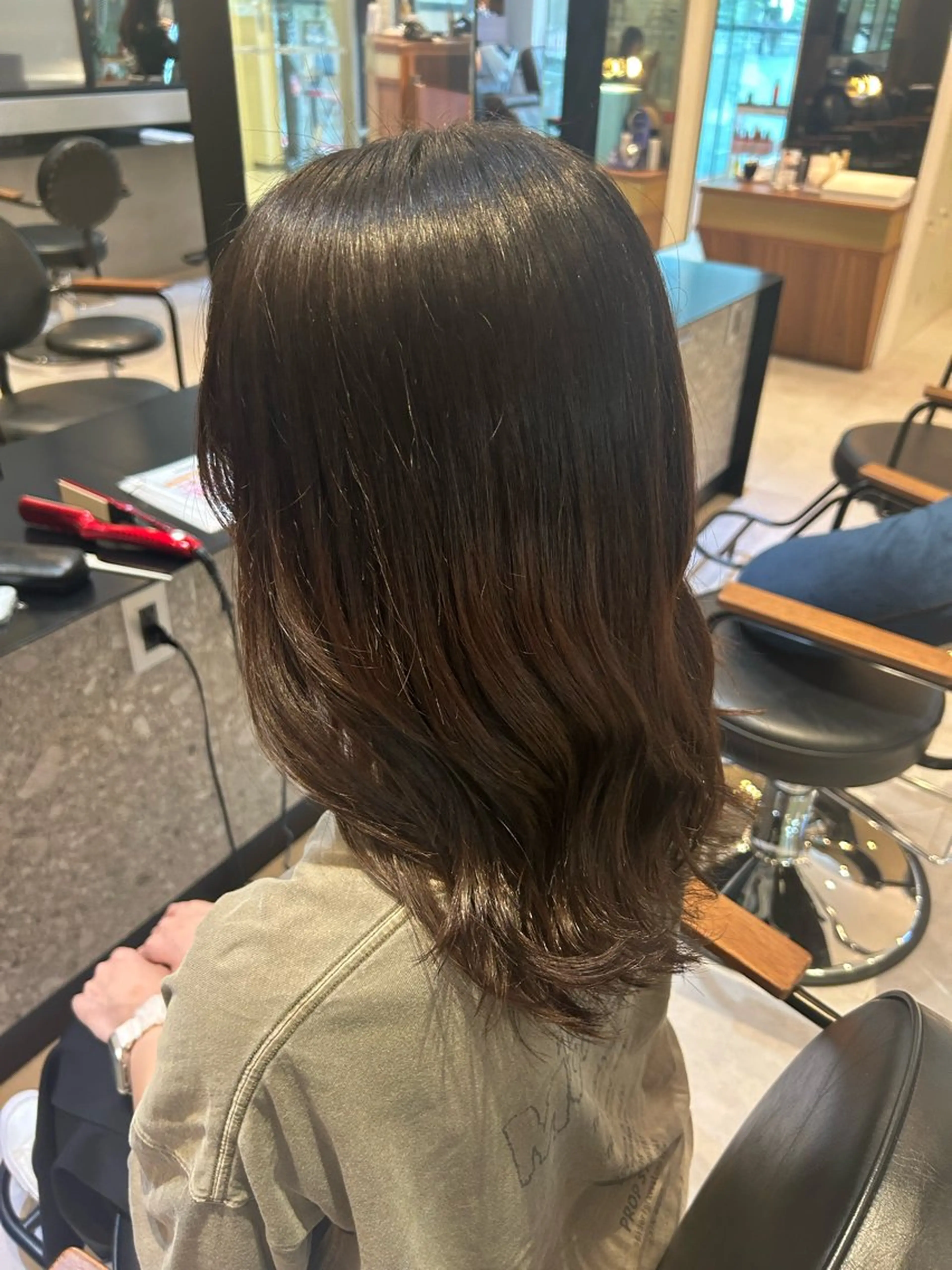 ミディアム 縮毛矯正/カット/ 韓国ヘア/蛯原🍤のヘアスタイル