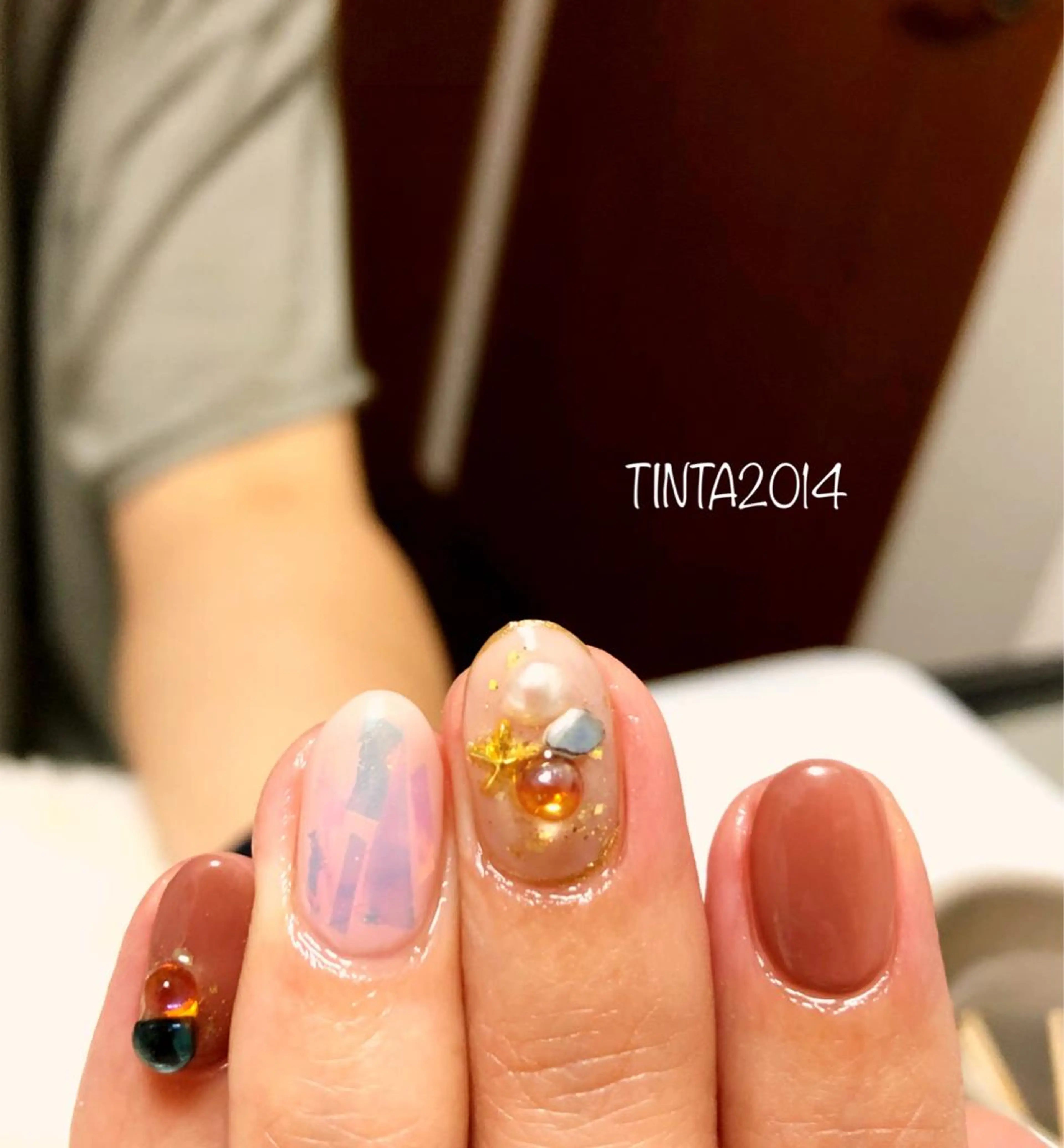 ネイル ブラウン 夏ネイル 馬場 典子のネイルデザイン