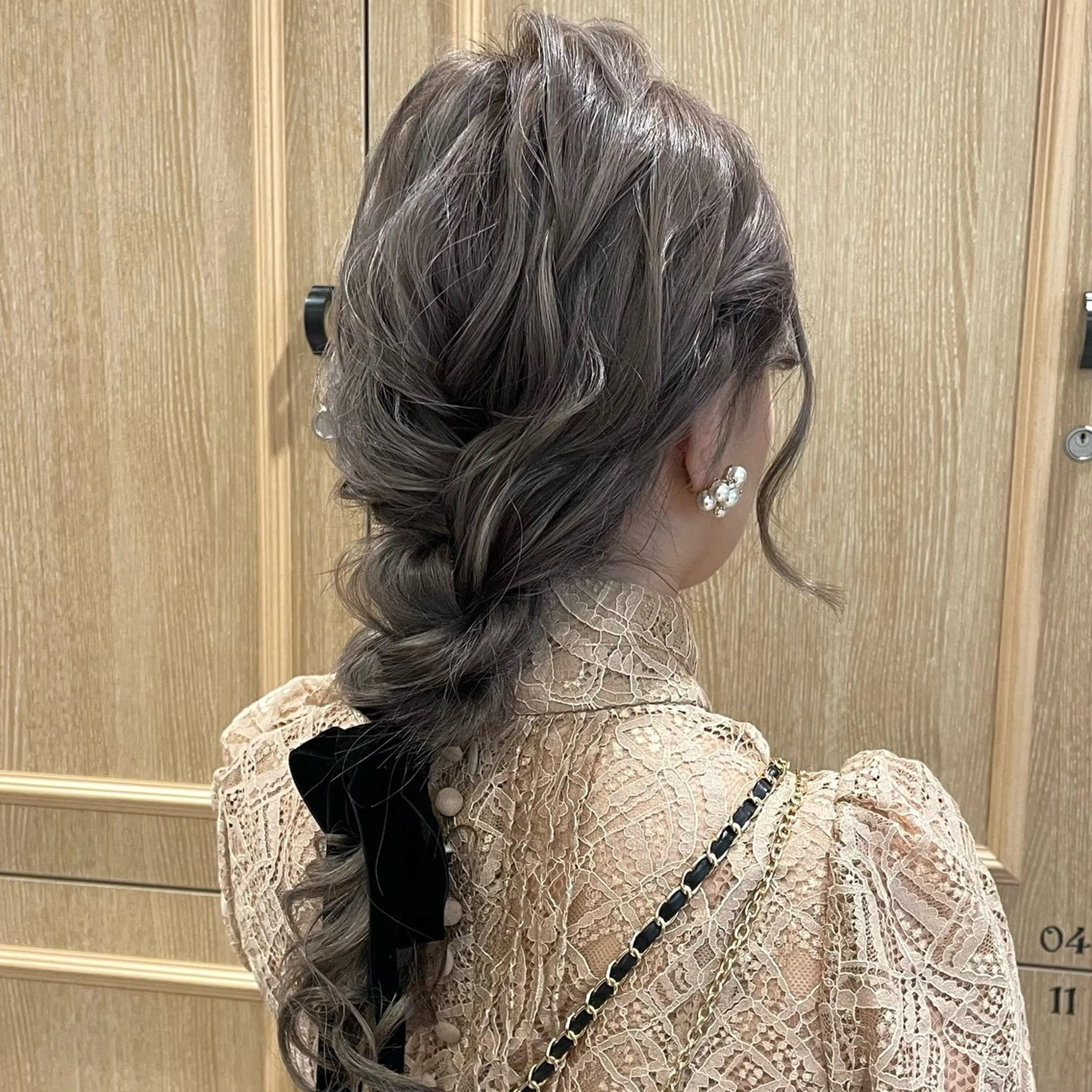 ヘアセット🎀　結婚式参列やパーティーヘア用🤍金箔付きの写真
