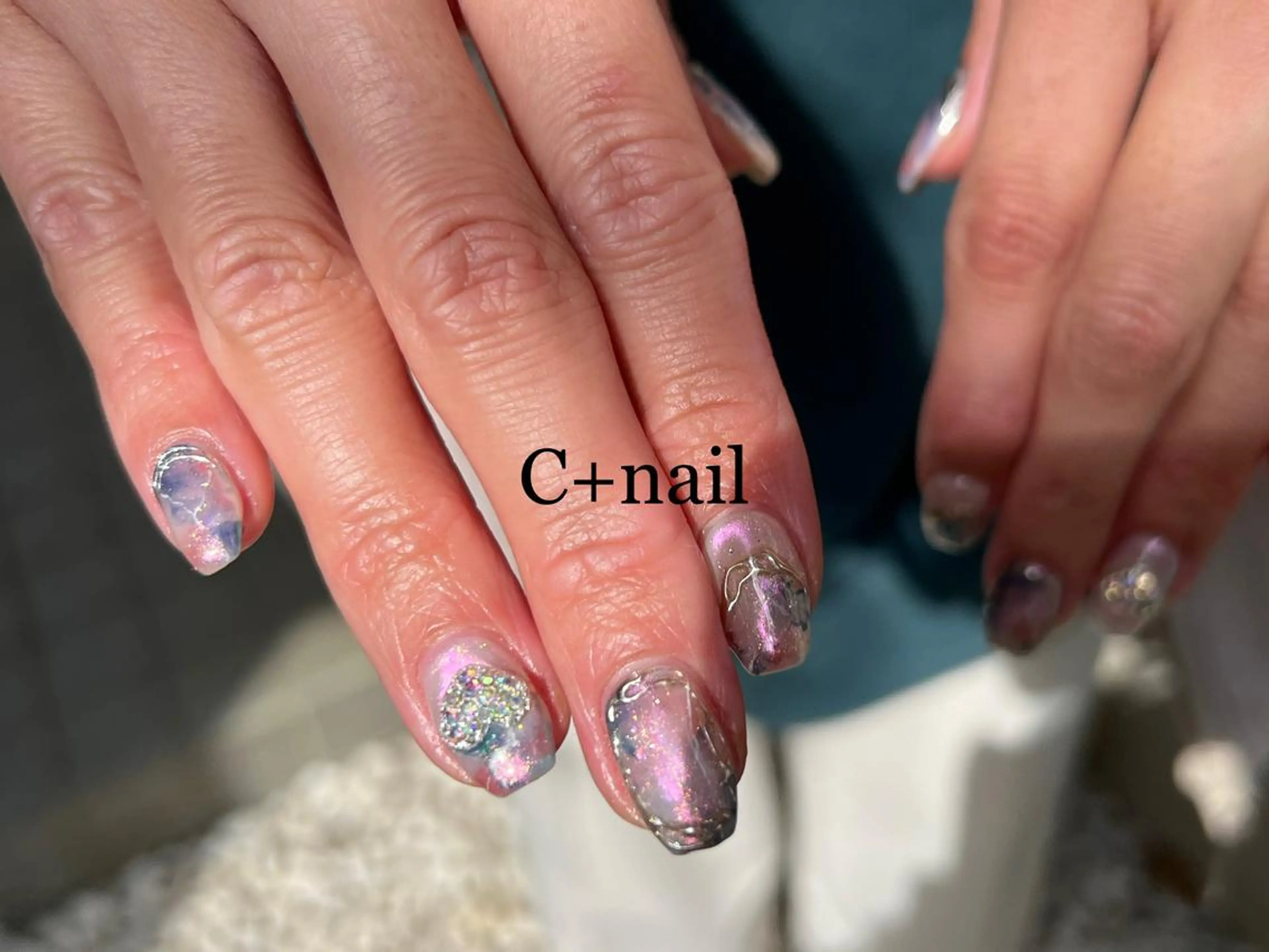 ネイル アートネイル フレンチネイル グラデーション キラキラネイル 韓国ネイル ハンドネイル ✴︎ C+nailのネイルデザイン