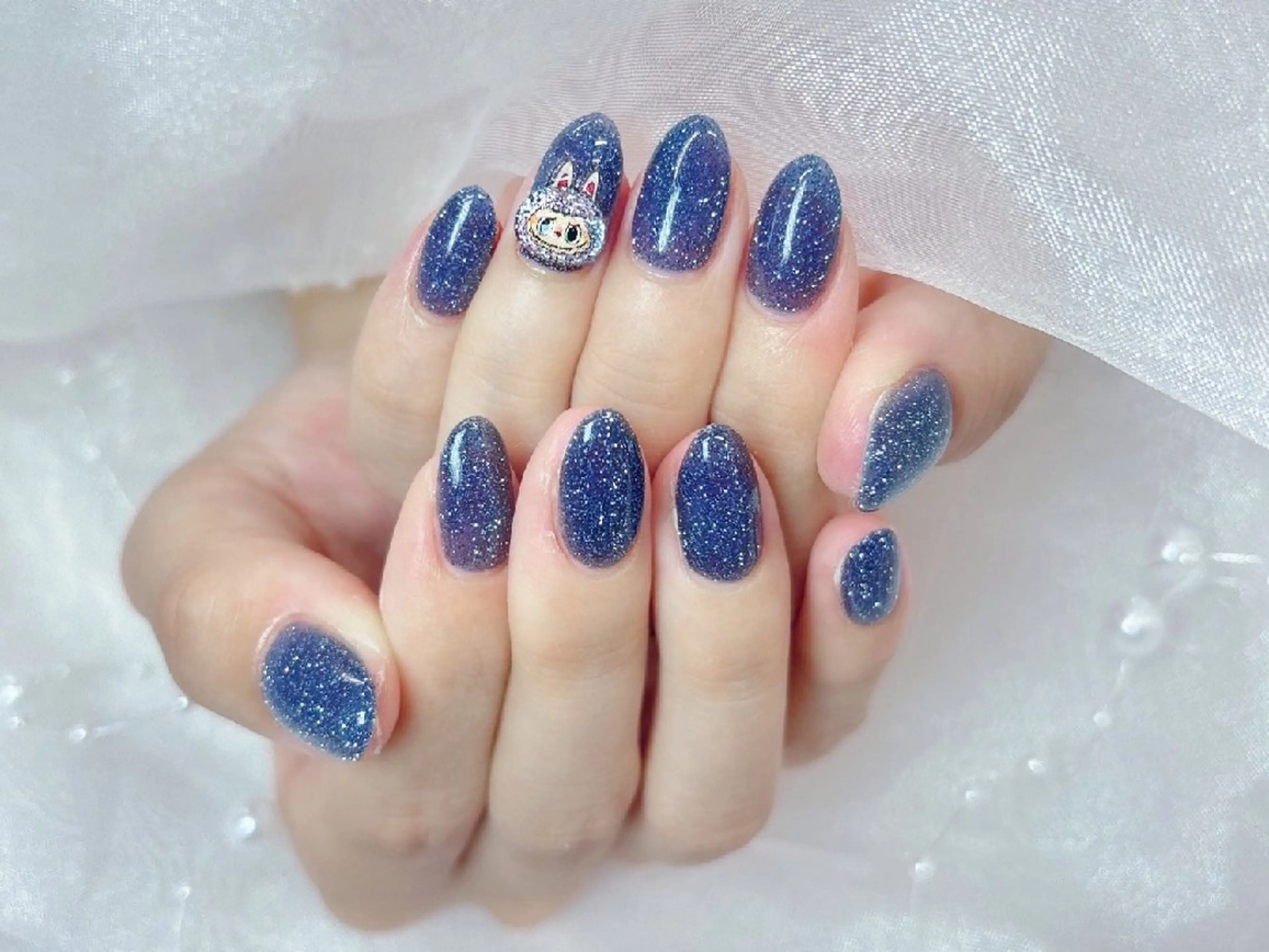 ネイル フラッシュネイル フレンチネイル キラキラネイル ラメ(グリッター) マグネットネイル Chouette Nailのネイルデザイン