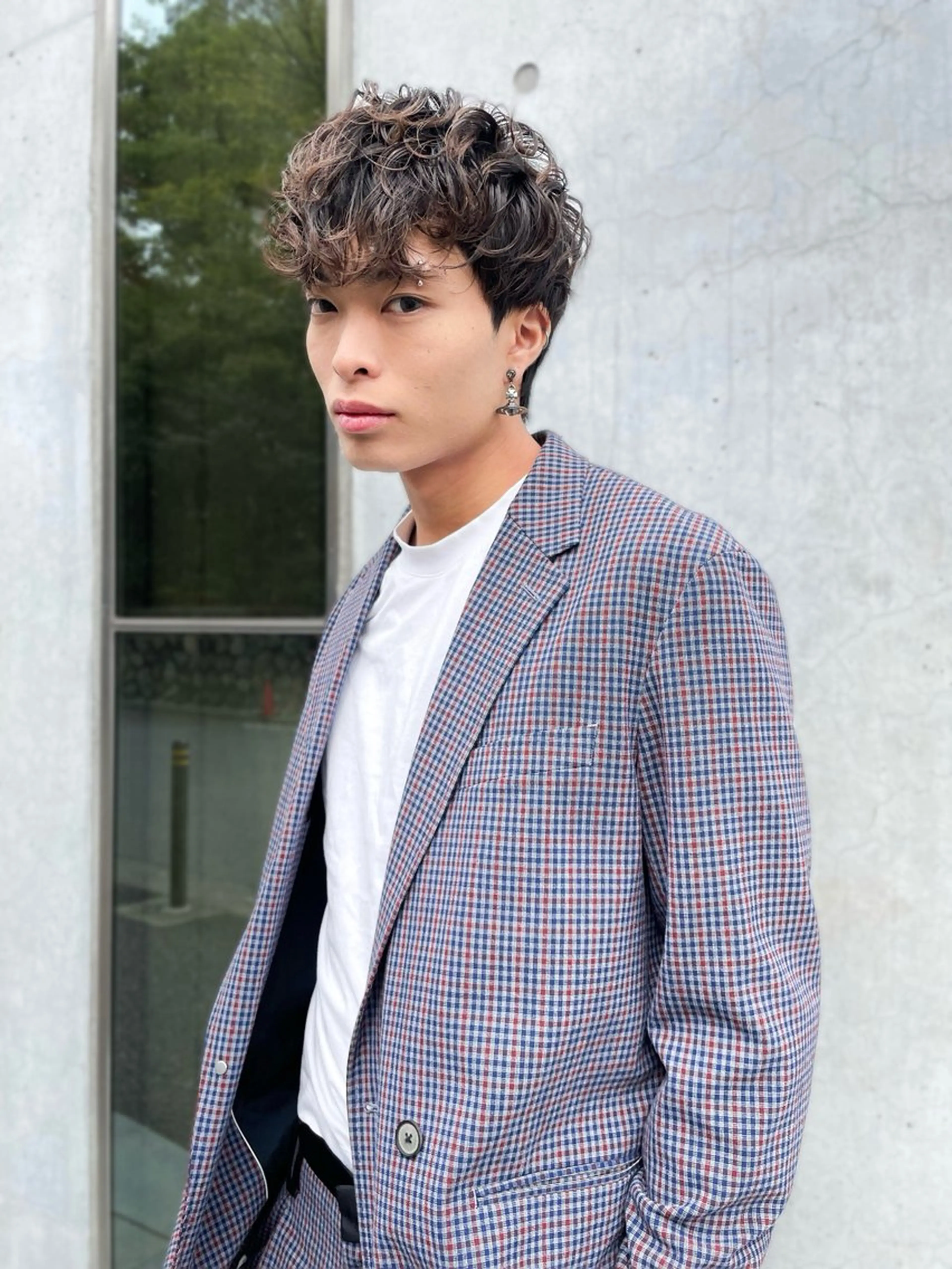 ショート パーマ メンズ スペインカール カット パーマ メンズ特化/ 山口大輝のヘアスタイル