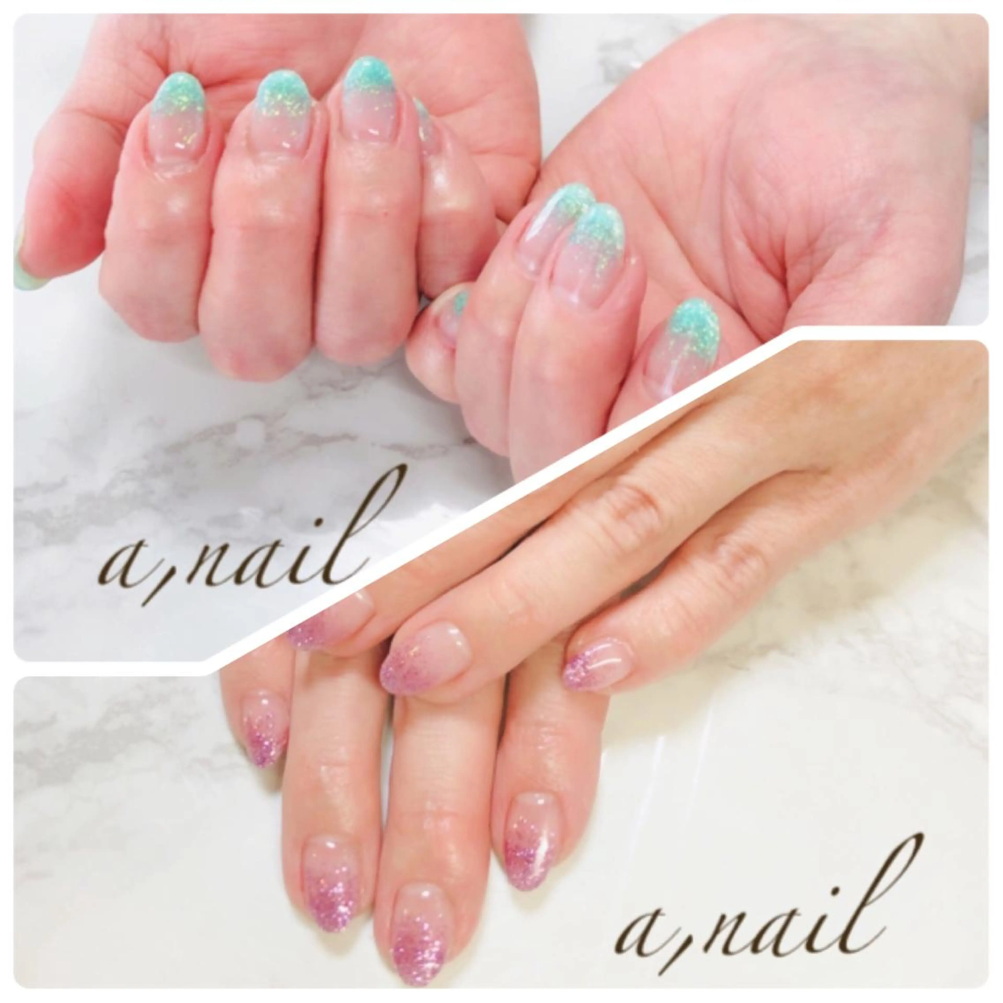 ネイル フットネイル ラメ(グリッター) ニュアンスネイル オフィスネイル ワンカラーネイル ハンドネイル ネイルサロン エーネイルのネイルデザイン