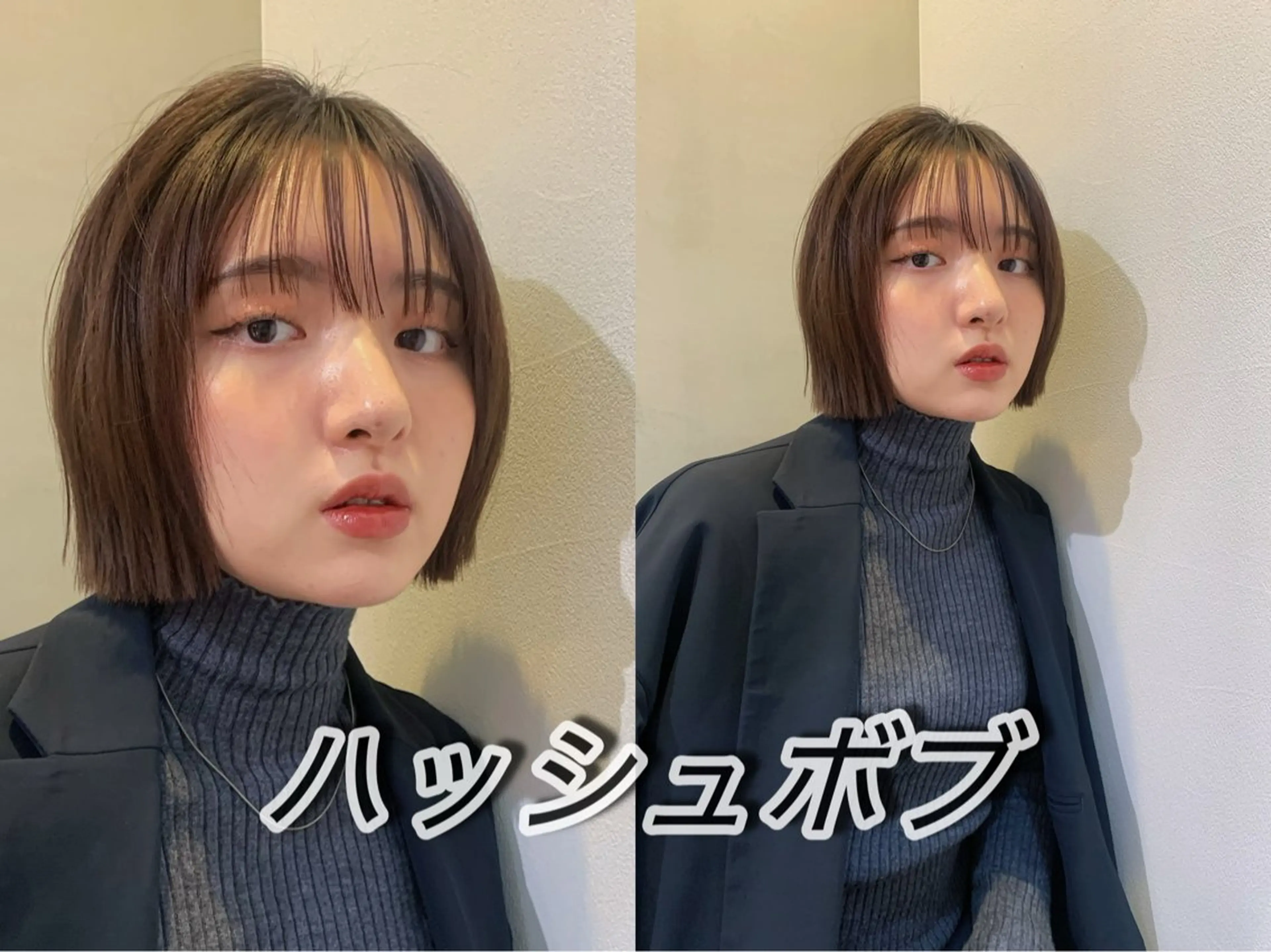 ミディアム カット ヘアカラー トリートメント オリーブカラー/みづ き/ボブパーマ🤍のヘアスタイル