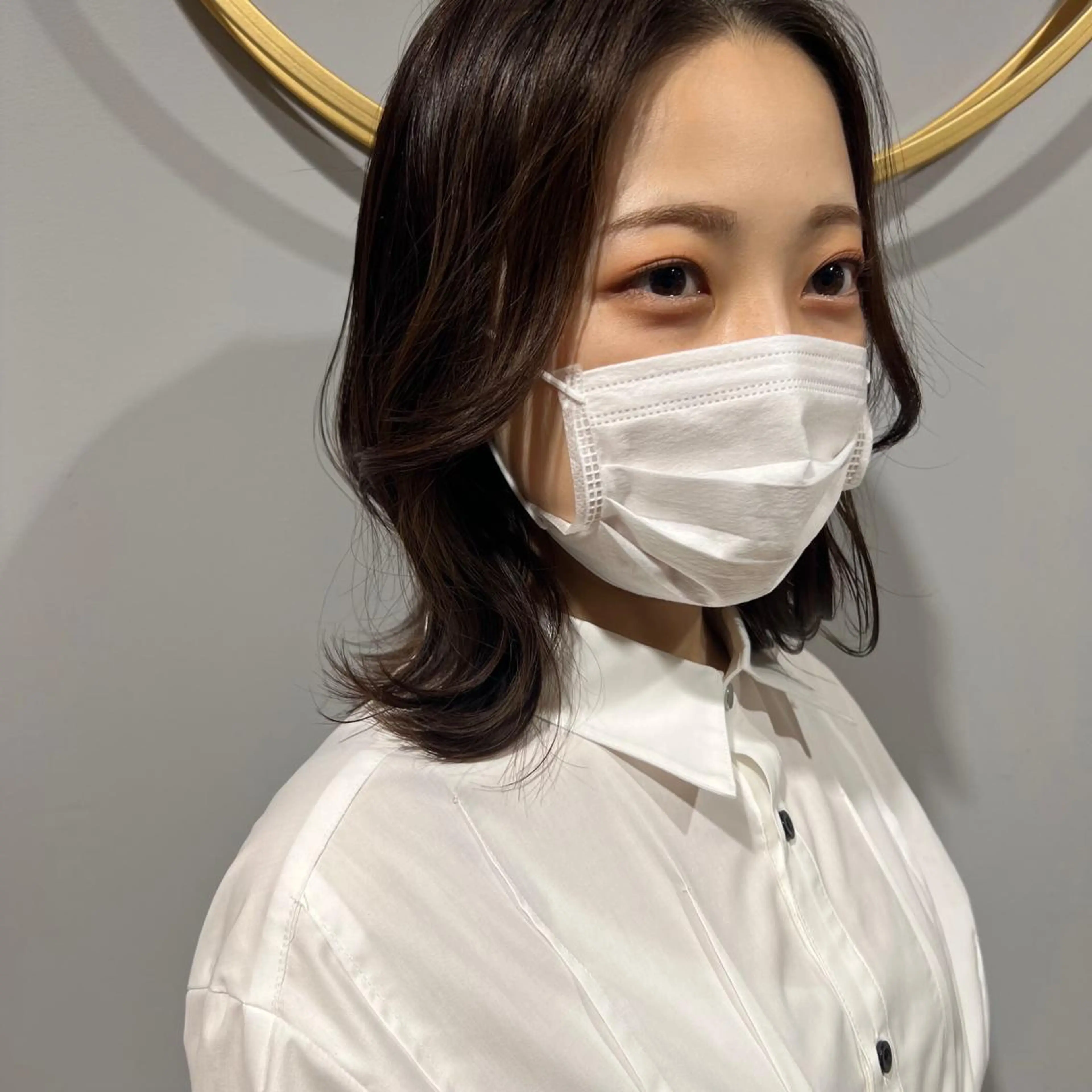 ミディアム くびれヘア 韓国風ヘア レイヤーカット 🍏脊古夏月🍏 /韓国ヘア＆アイ🍏の眉毛・アイブロウイメージ